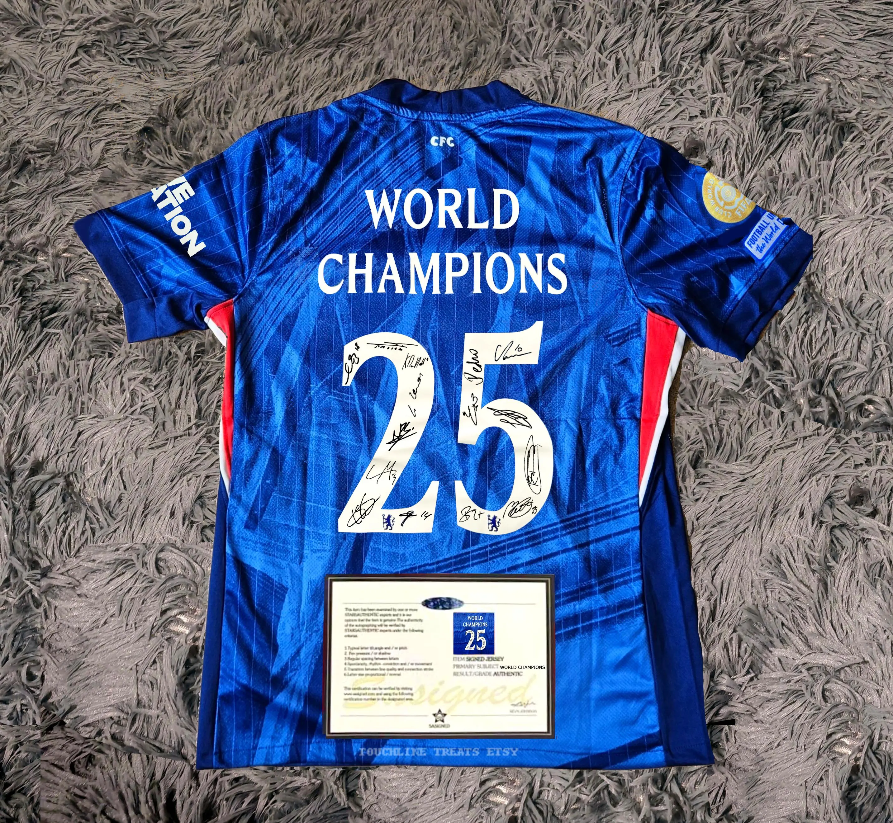 Chelsea FULL 2025 SIGNED Chelsea Jersey Club World Cup Champions 25/26 - COA
