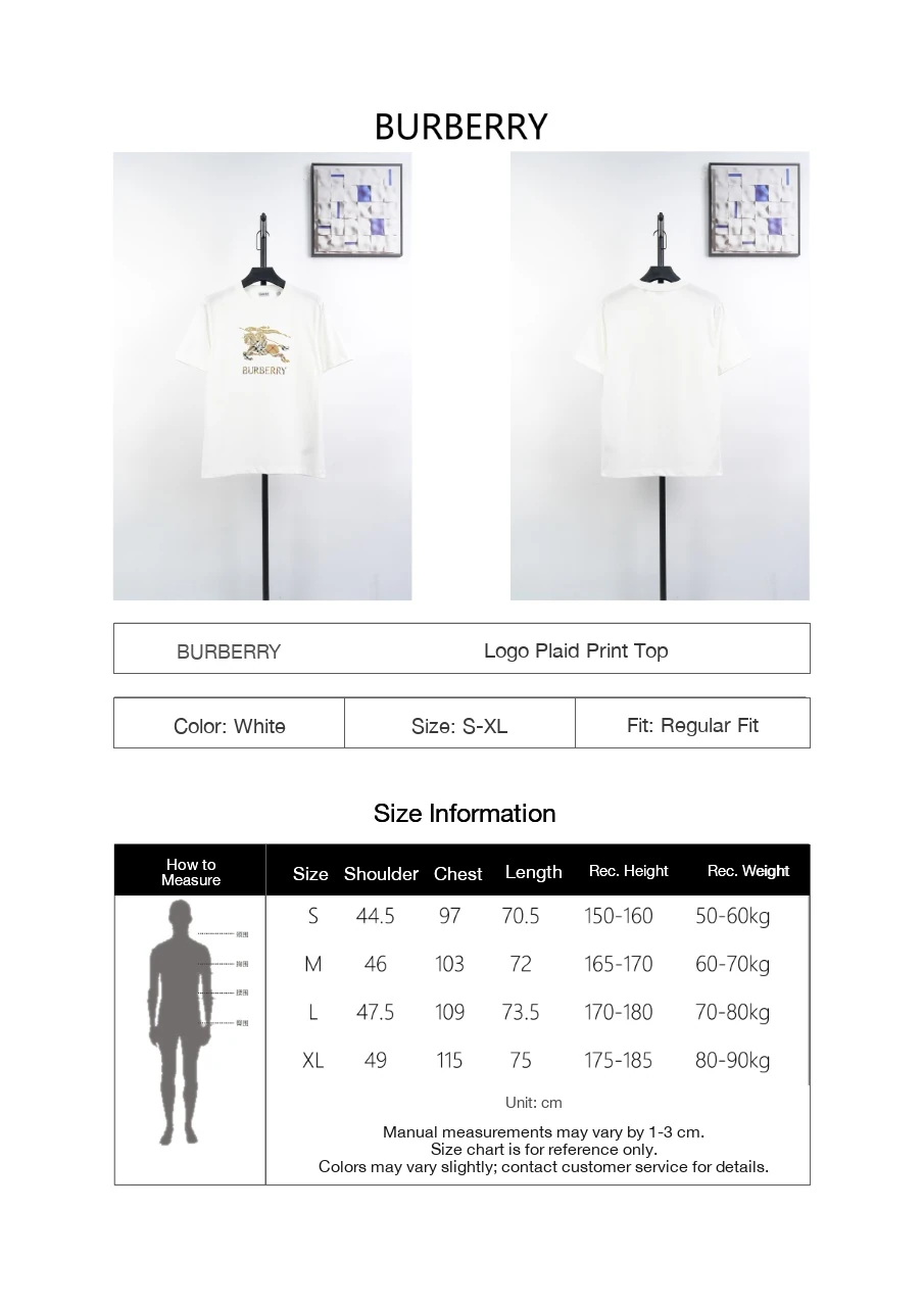 Burberry White Equestrian Knight Check Print Cotton T-Shirt product photo from LabelPicks