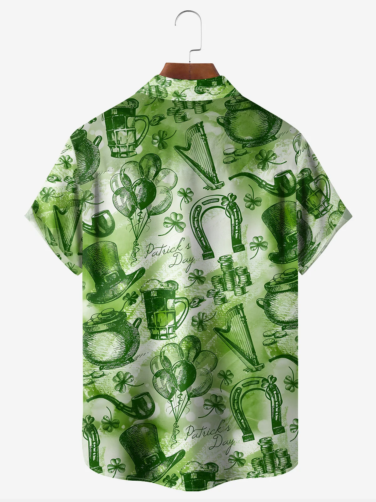 St. Patrick Chest Pocket Short Sleeve Casual Shirt