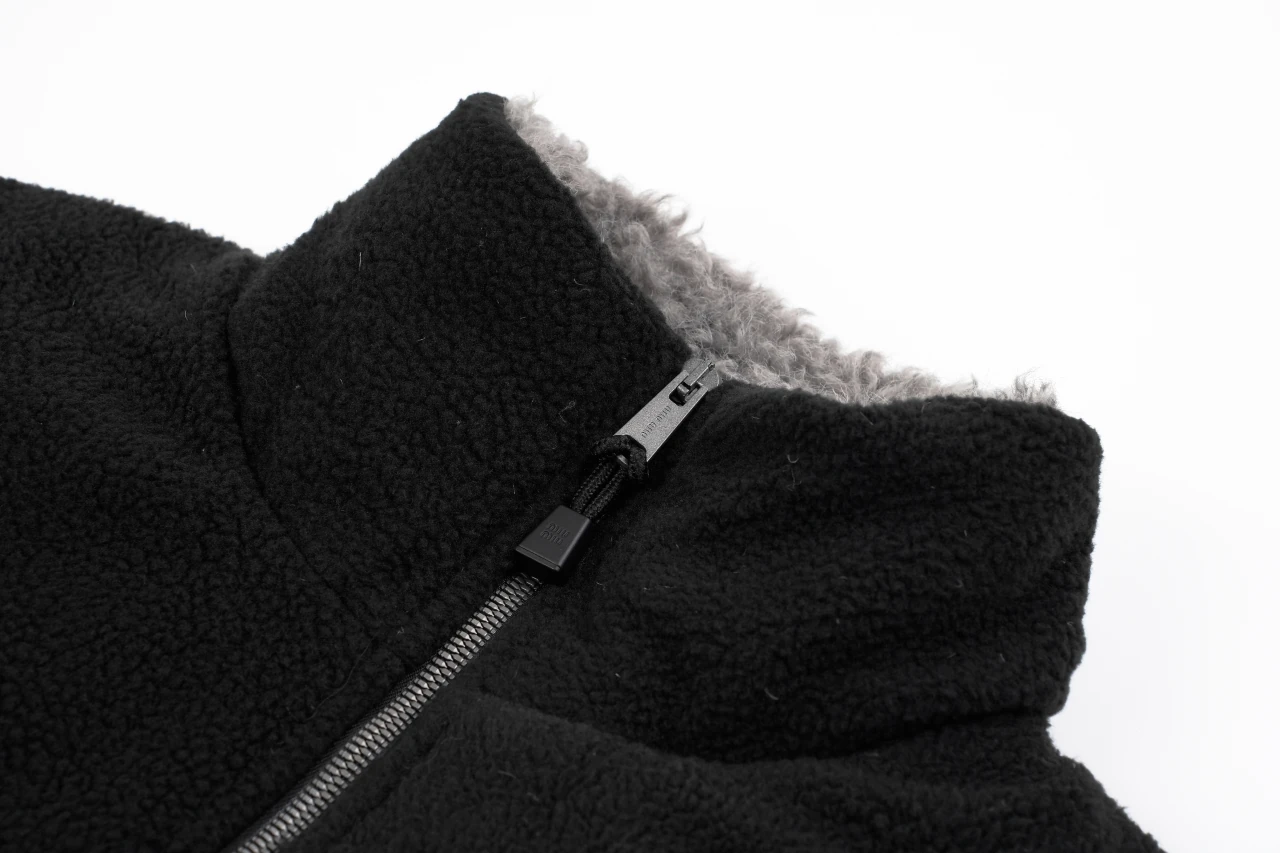 Miu Miu Black Fleece Collar Down Jacket product photo from LabelPicks