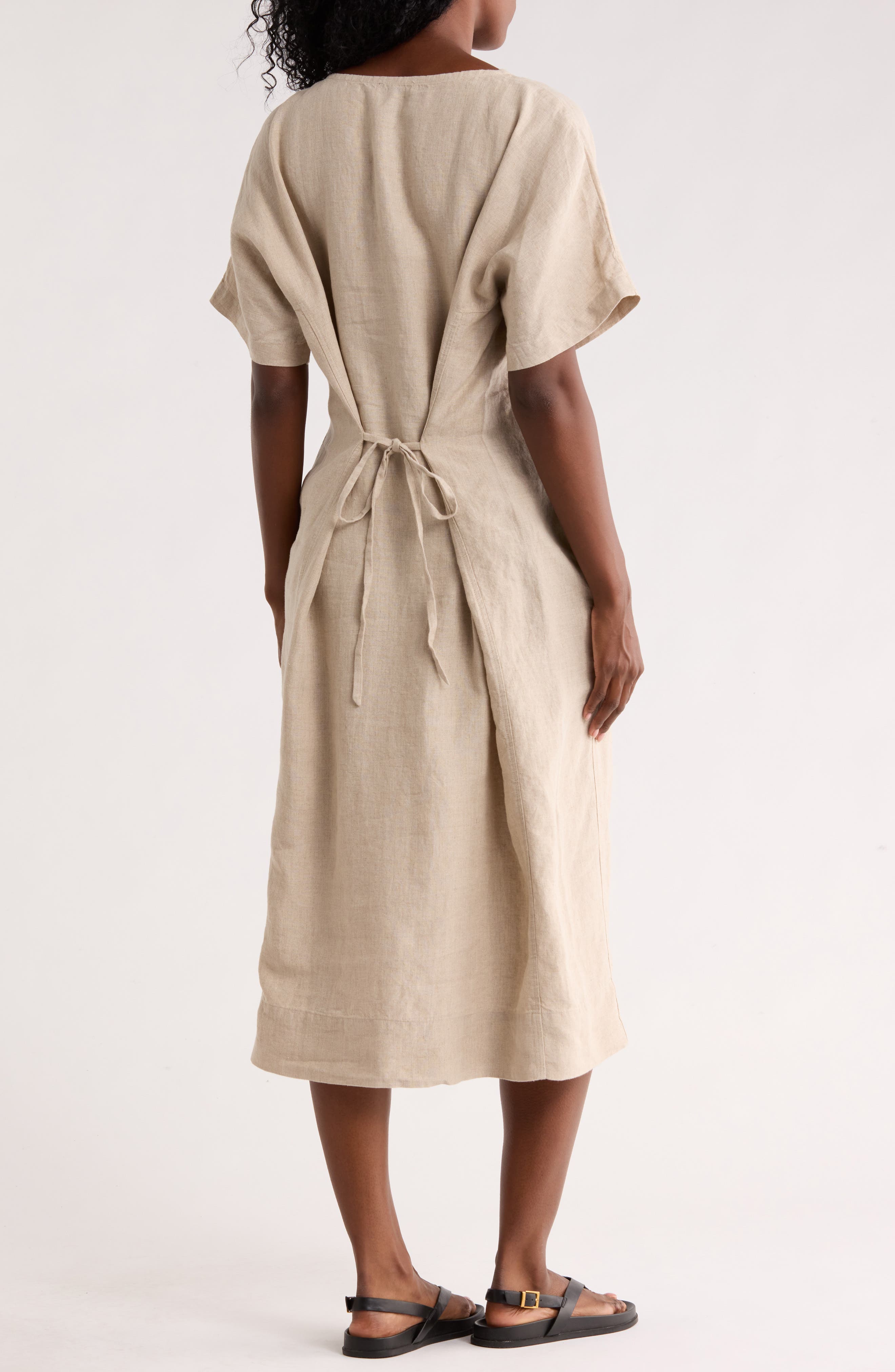 Eileen Fisher Jewel Neck Linen Dress