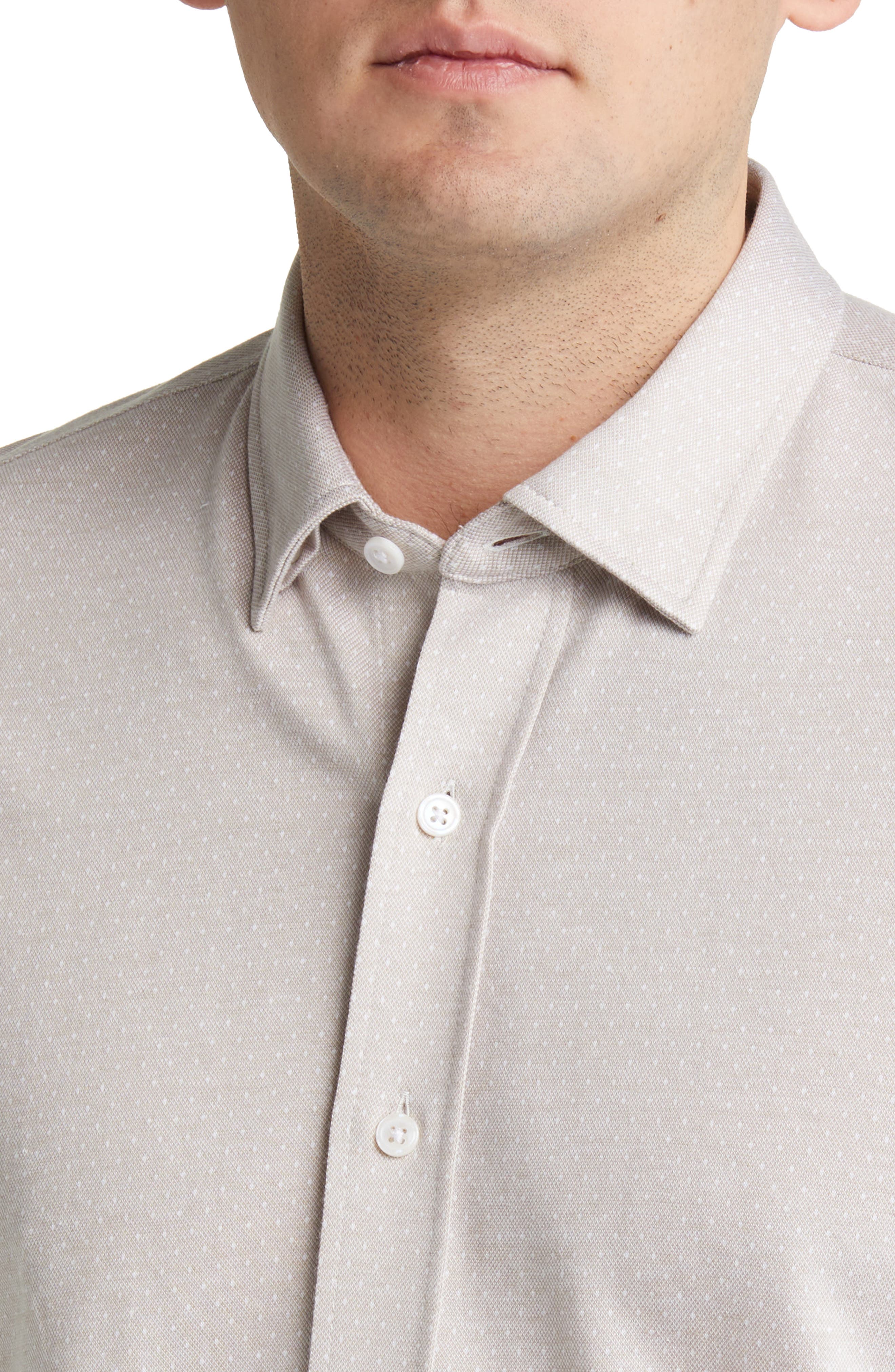 34 Heritage Star Dot Print Cotton Button-Up Shirt