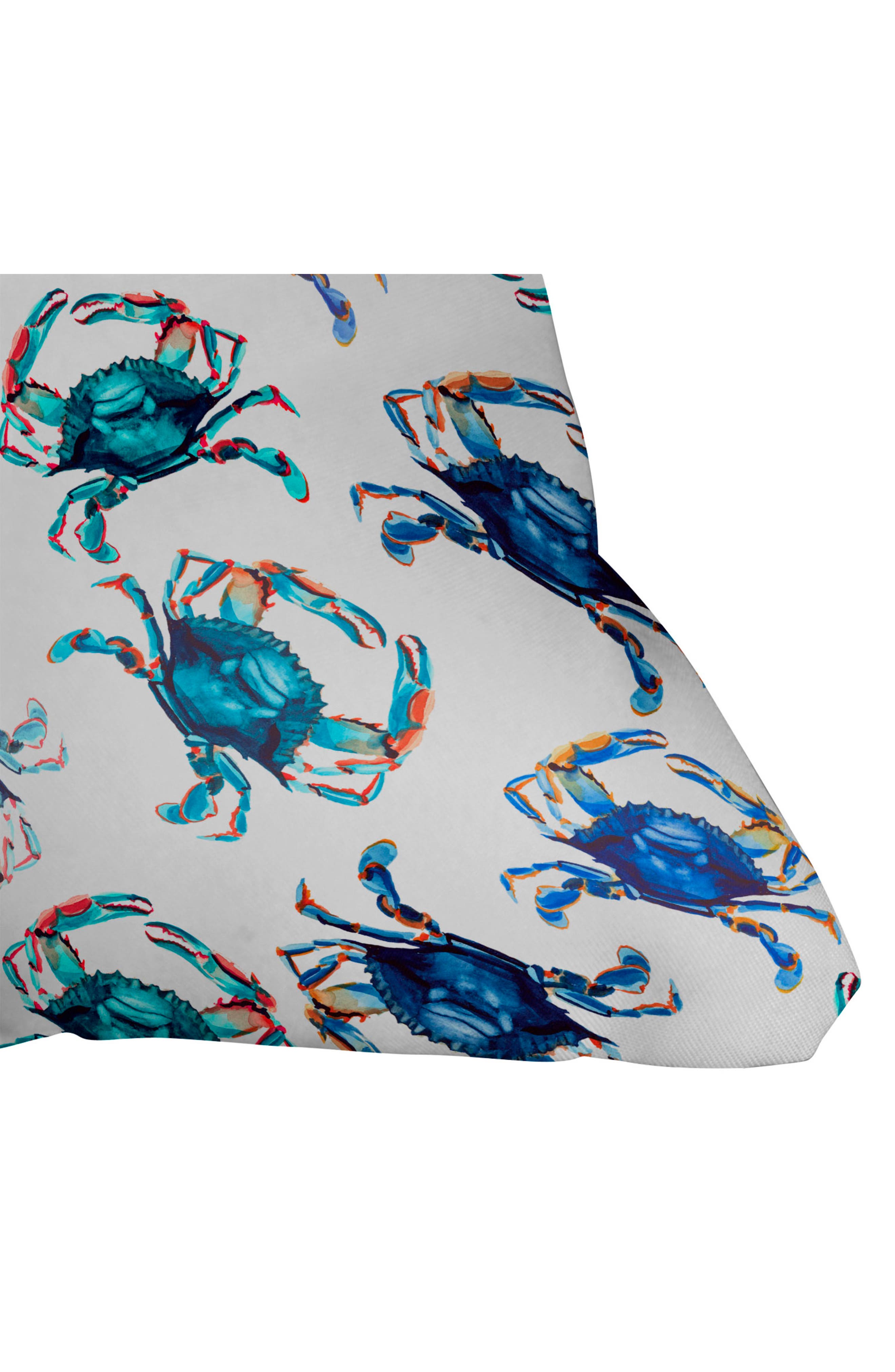 Deny Designs Blue Crab Square Throw Pillow
