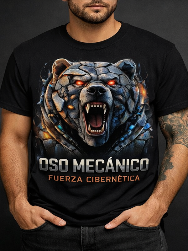 Remera Oso Mecánico | Streetwear Cyber Unisex
