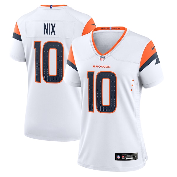 Bo Nix Denver Broncos Nike Women's Game Jersey -  White/Navy