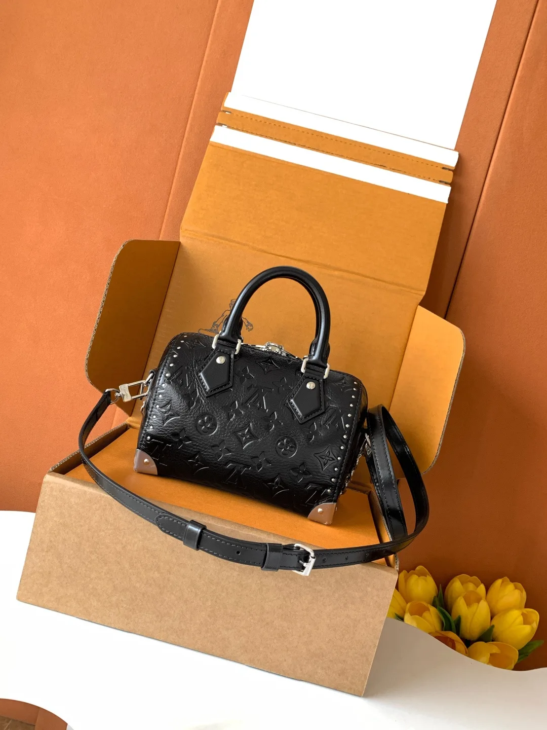 Louis Vuitton Black Speedy Calfskin Top Handle Bag product photo from LabelPicks