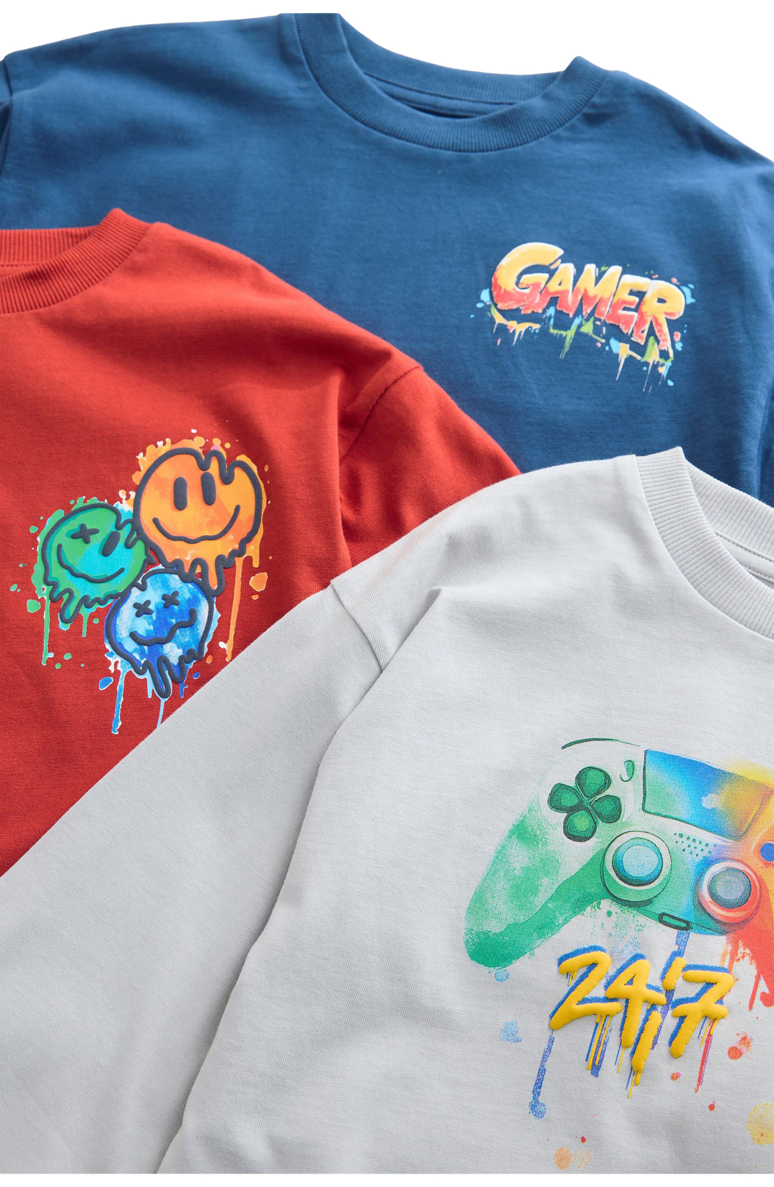 NEXT Kids' 3-Pack Assorted Gamer Graphic T-Shirts