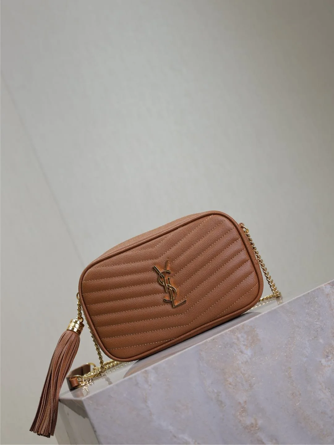 Saint Laurent Brown Calfskin Shoulder Bag product photo from LabelPicks