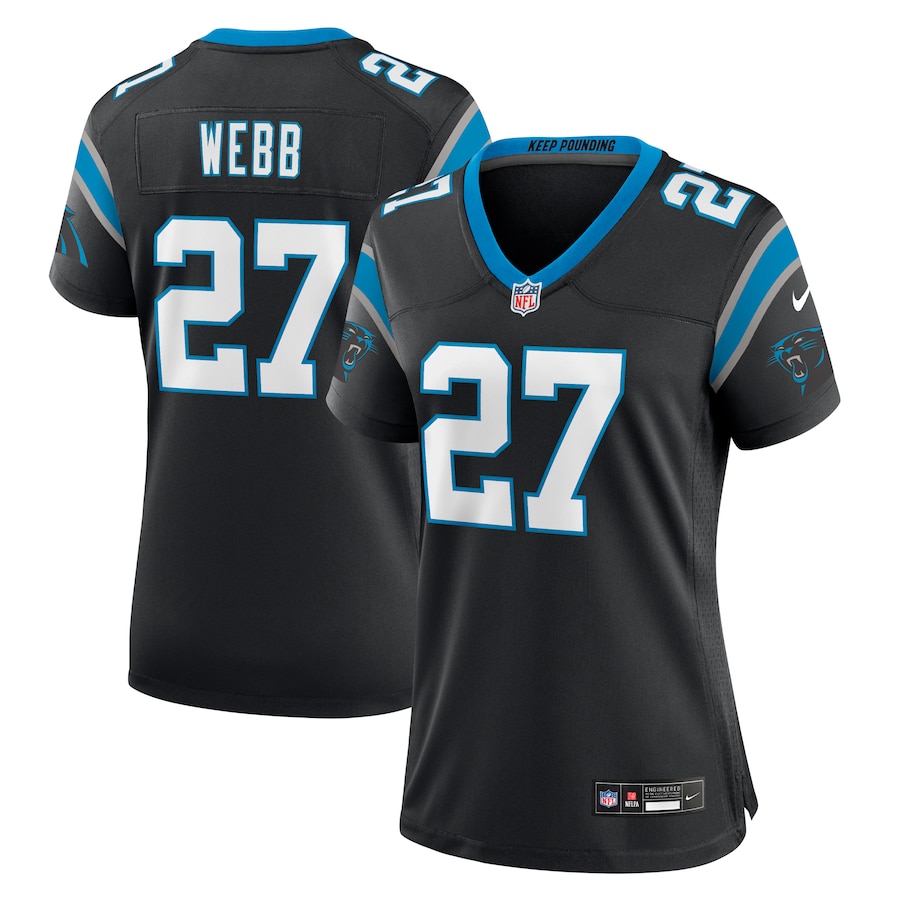 Sam Webb Carolina Panthers Nike Women's Team Game Jersey -  Black