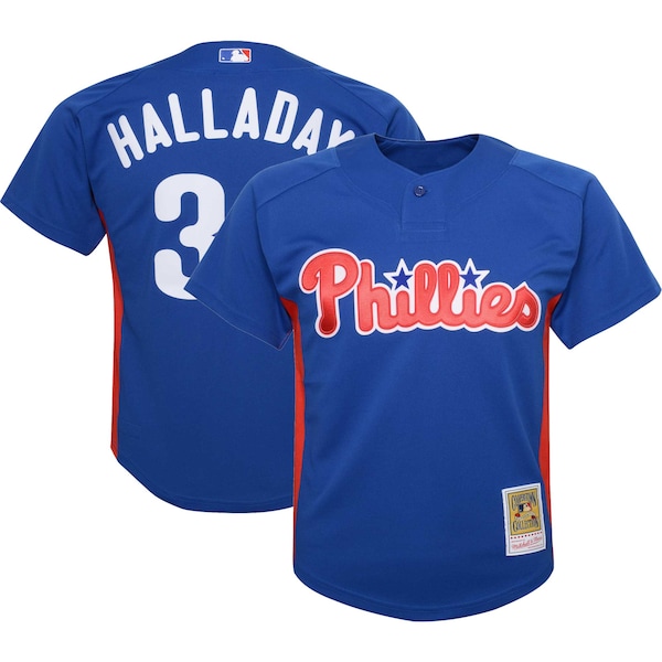 Roy Halladay Philadelphia Phillies Youth Cooperstown Collection Mesh Batting Practice Jersey - Royal