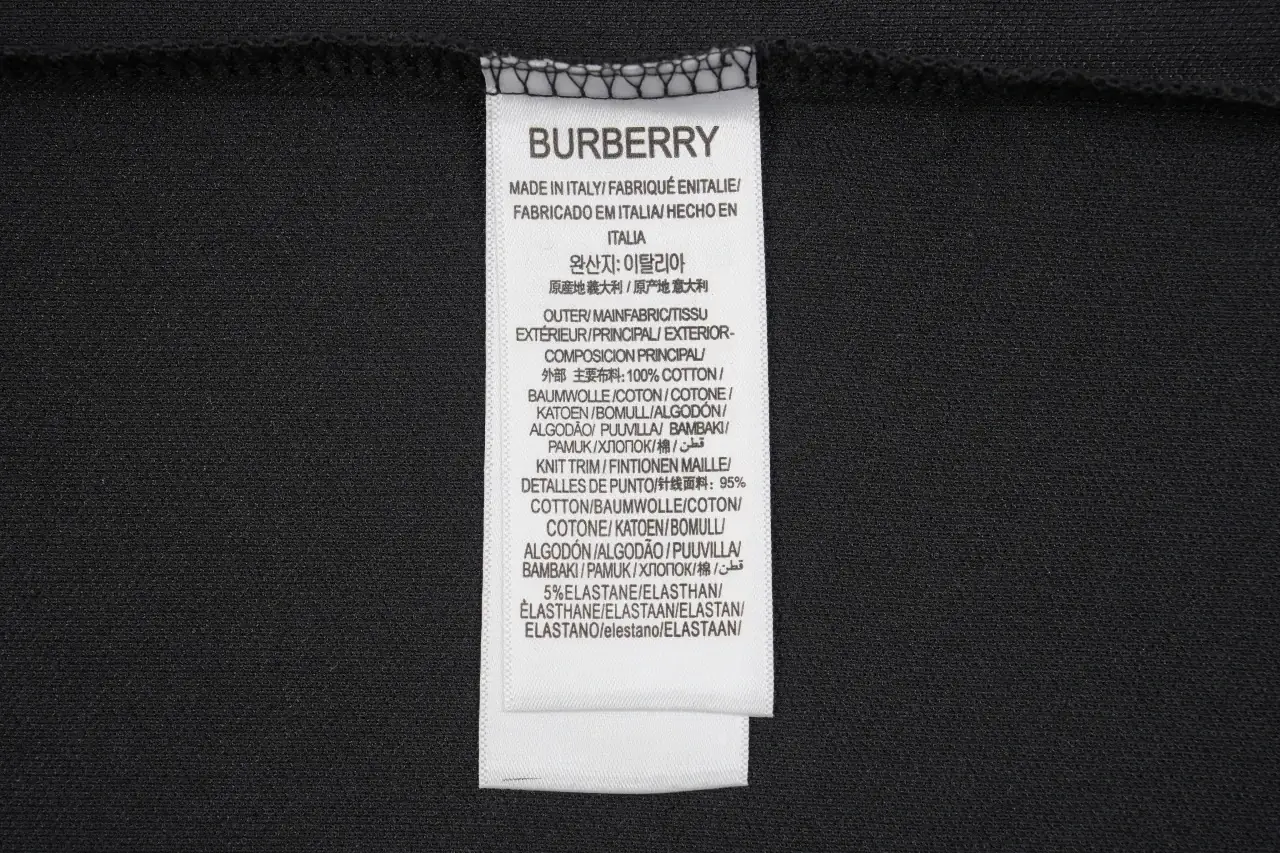 Burberry Black Stripe Equestrian Knight Embroidered Polo Shirt product photo from LabelPicks