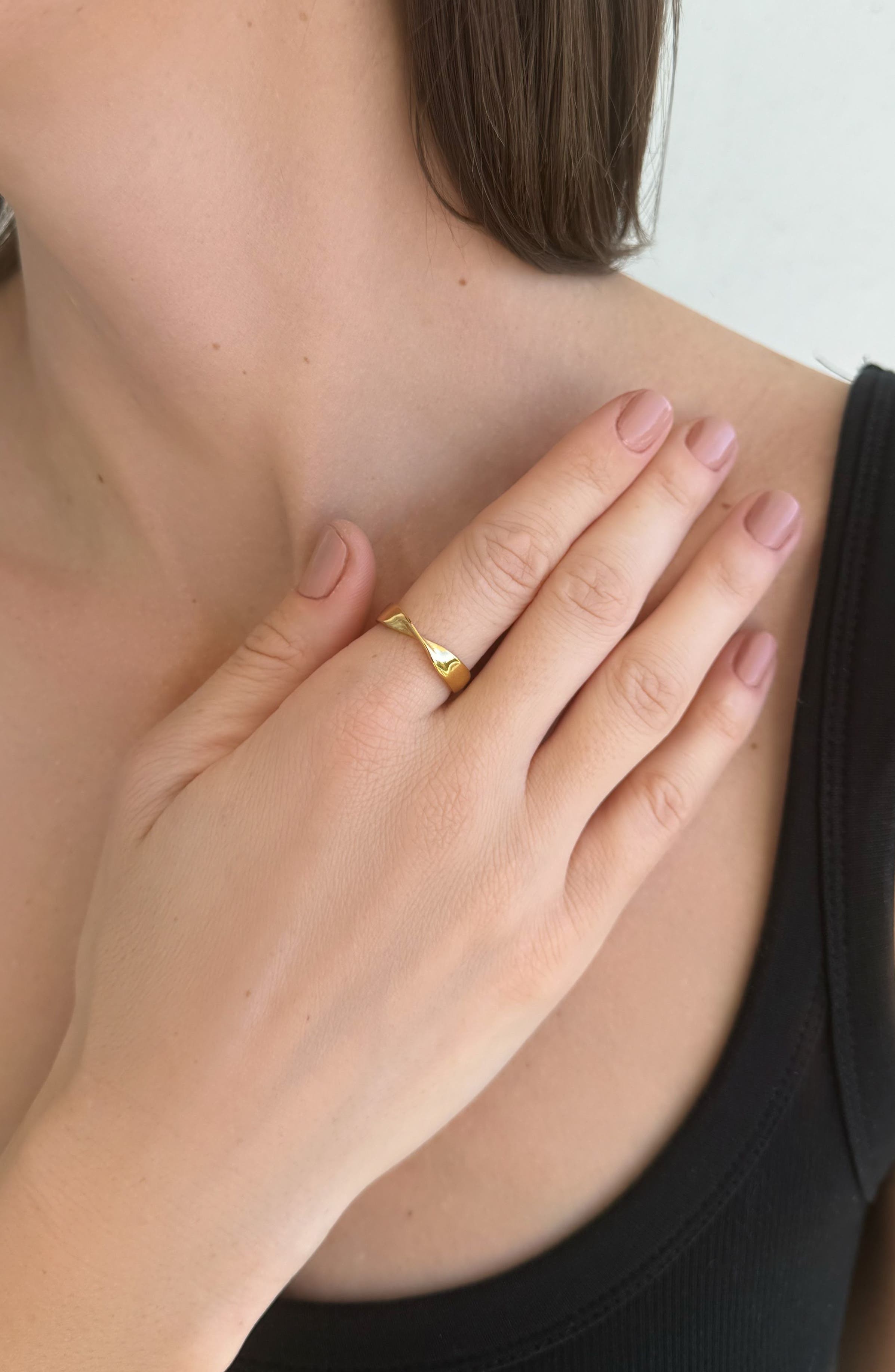 Adornia 18K Gold Plated Twisted Band Ring