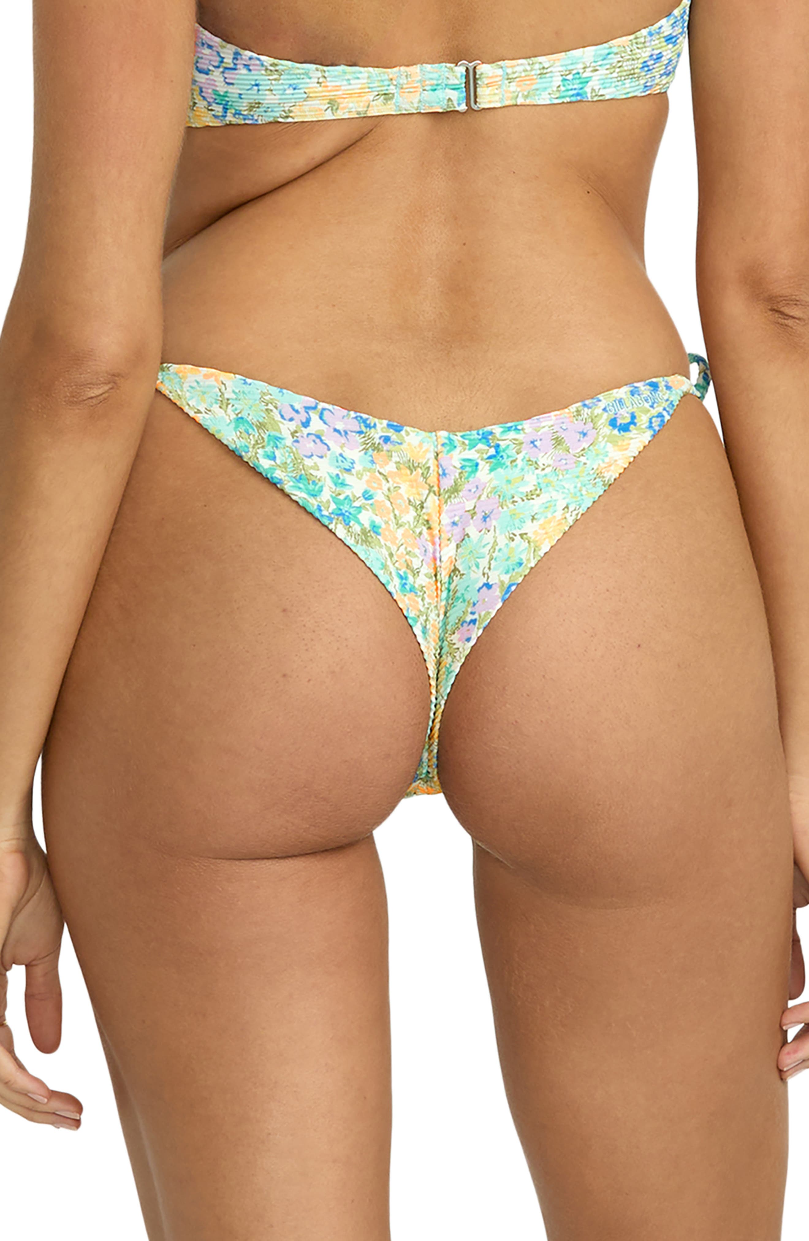 Billabong Morning Swell Tanga Side Tie Bikini Bottoms