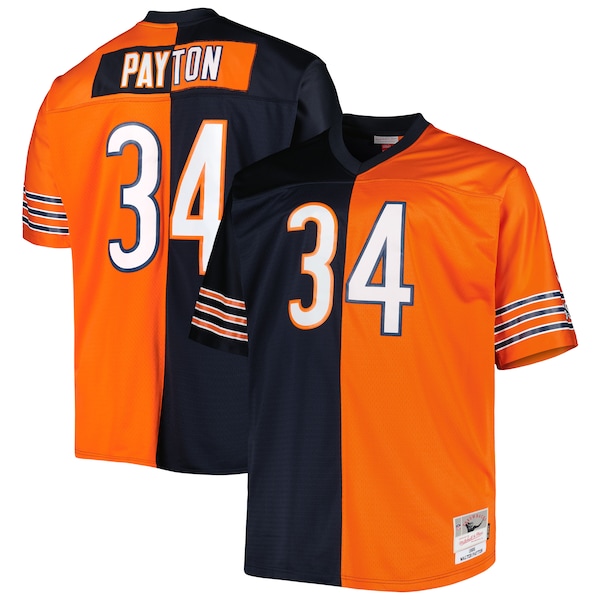 Walter Payton Chicago Bears Big & Tall Split Legacy Retired Player Replica Jersey - Navy/Orange