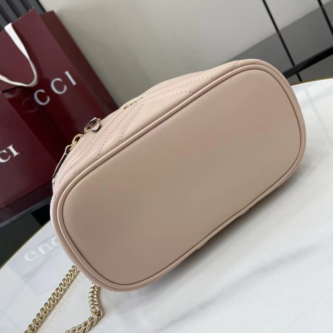 Gucci Marmont Pink GG Supreme Canvas Top Handle Bag product photo from LabelPicks