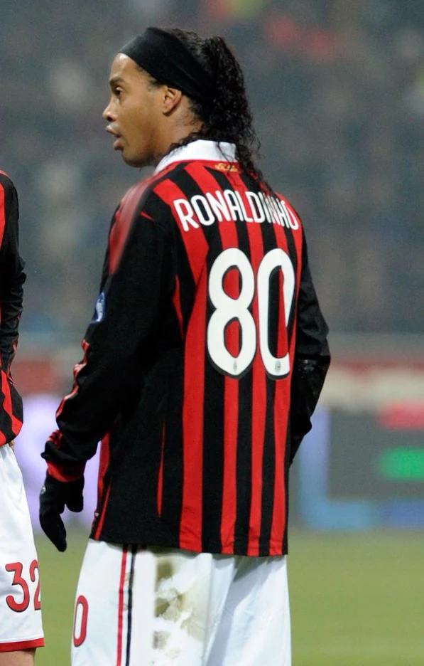 Ronaldinho Ga煤cho SIGNED AC Milan 09/10 Home Jersey/Shirt - COA - 2010 Retro