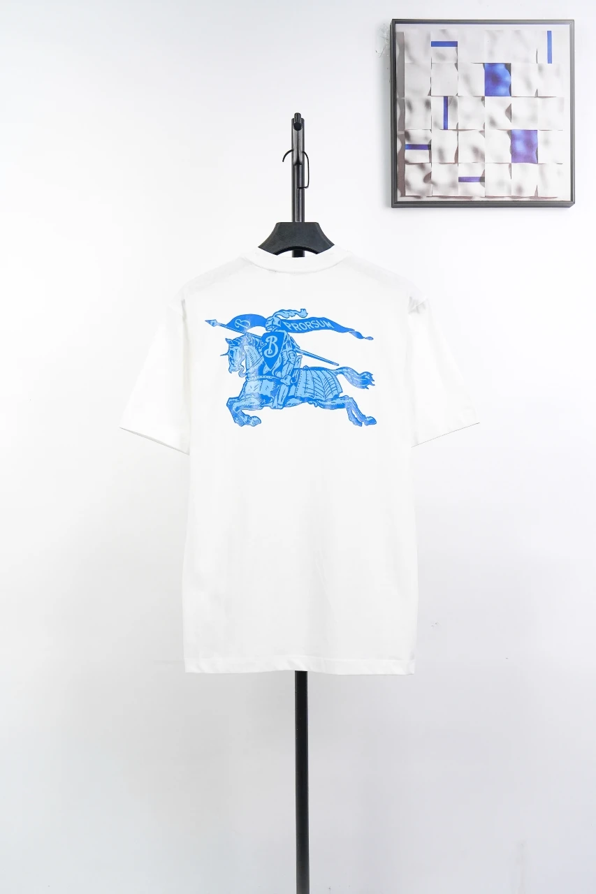 Burberry White Front Letter Back Knight Print T-Shirt product photo from LabelPicks