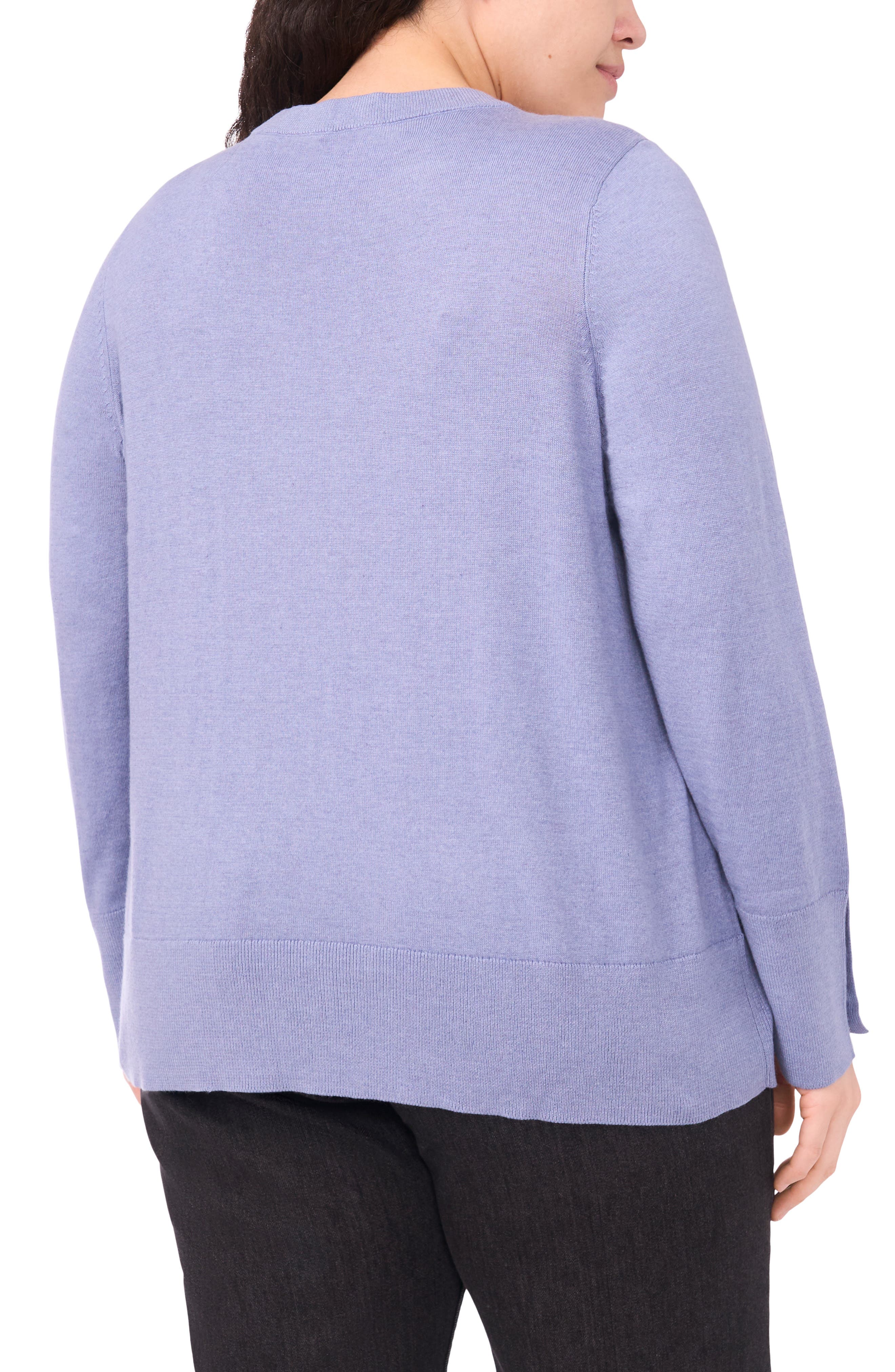 Halogen® Button Cuff Cotton Blend Sweater