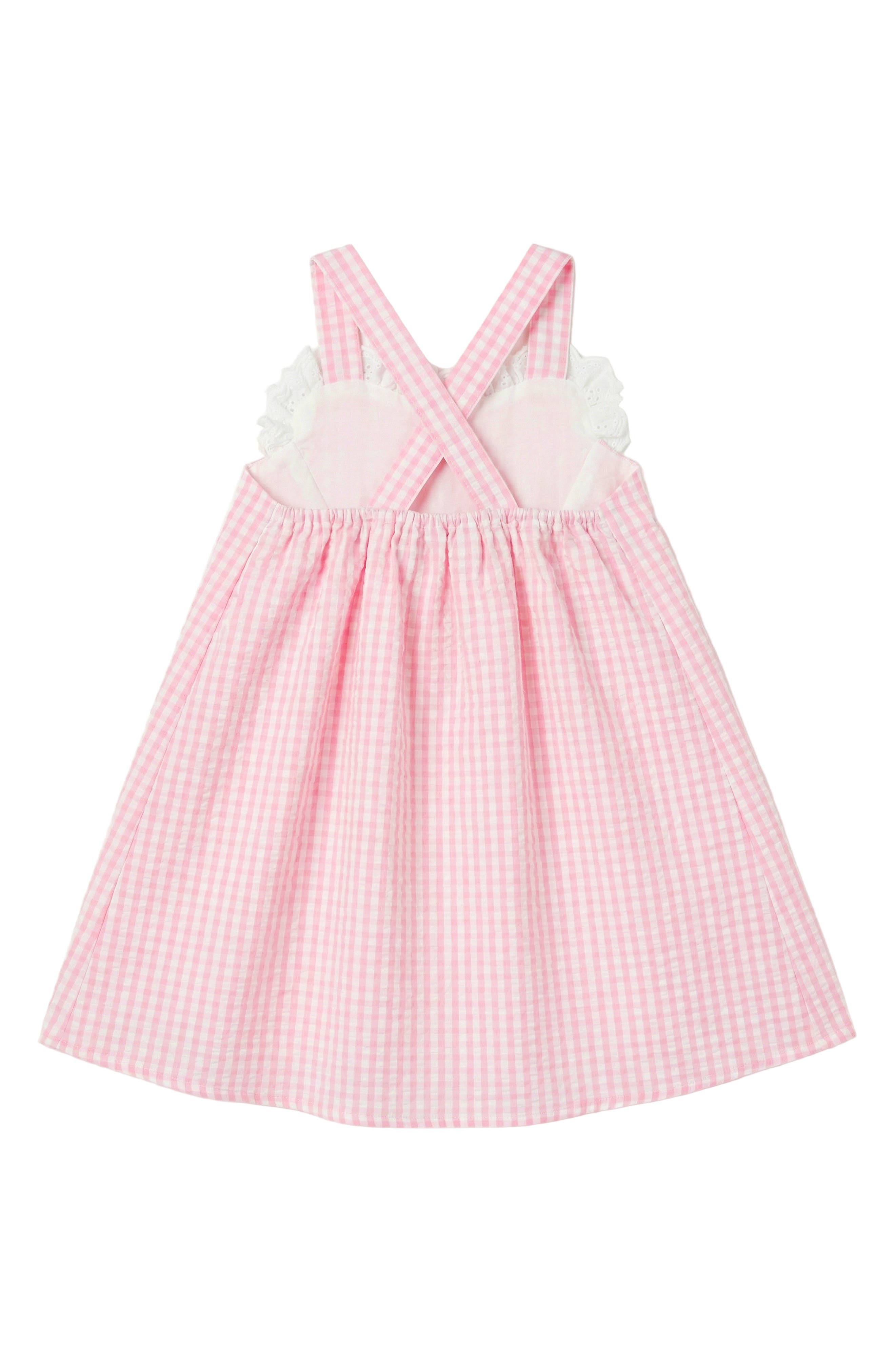 Pippa & Julie Seersucker Heart Dress & Bloomers Set