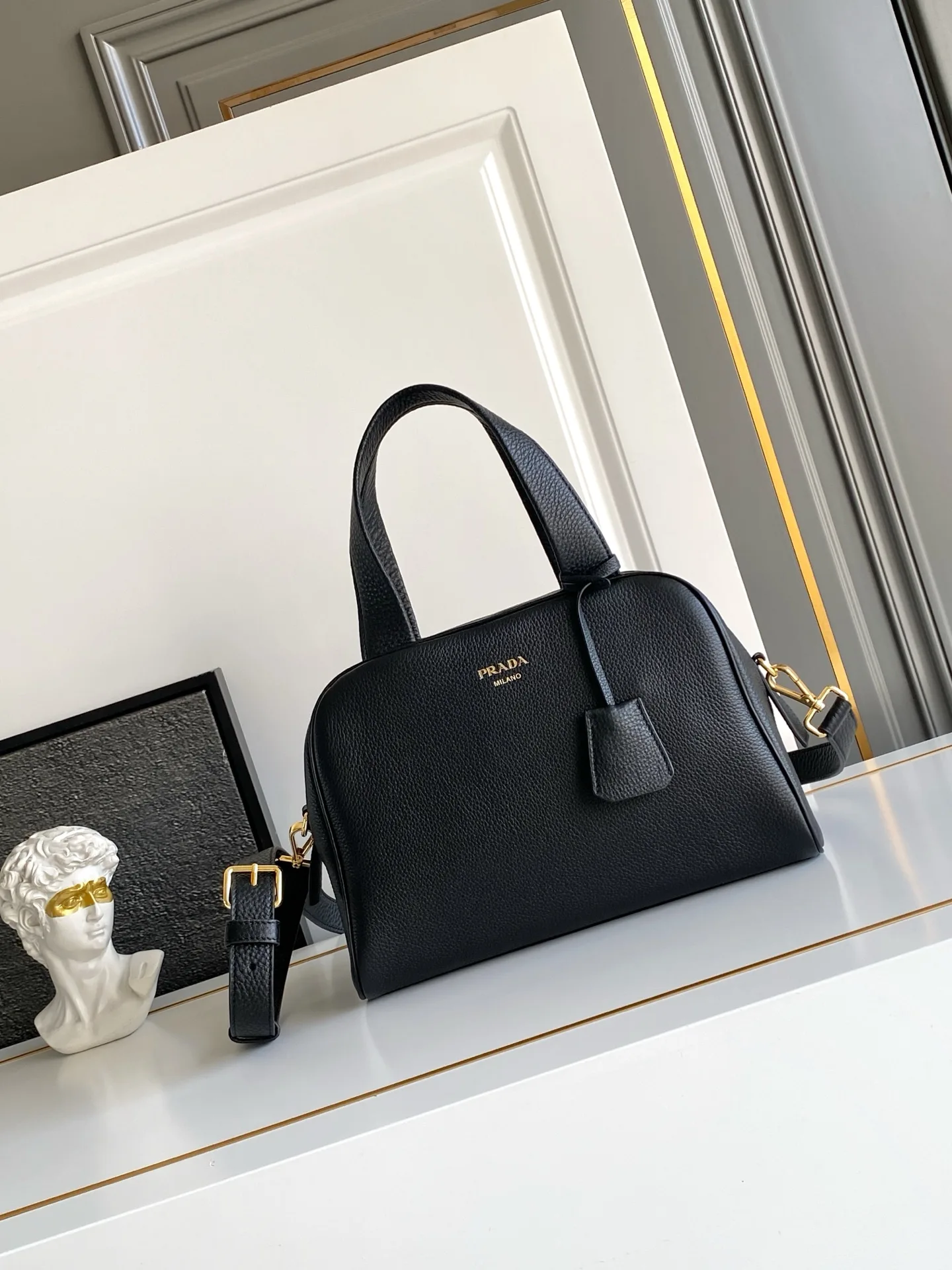 Prada Grained Leather Top Handle Bag product photo from LabelPicks