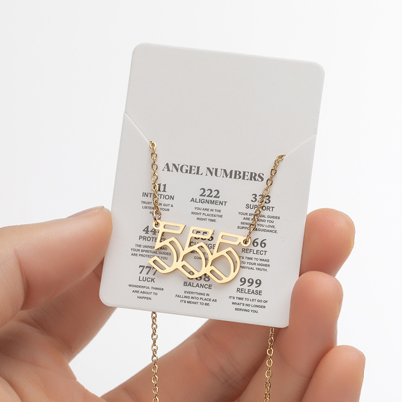 New Openwork 555 Angel Number Necklace
