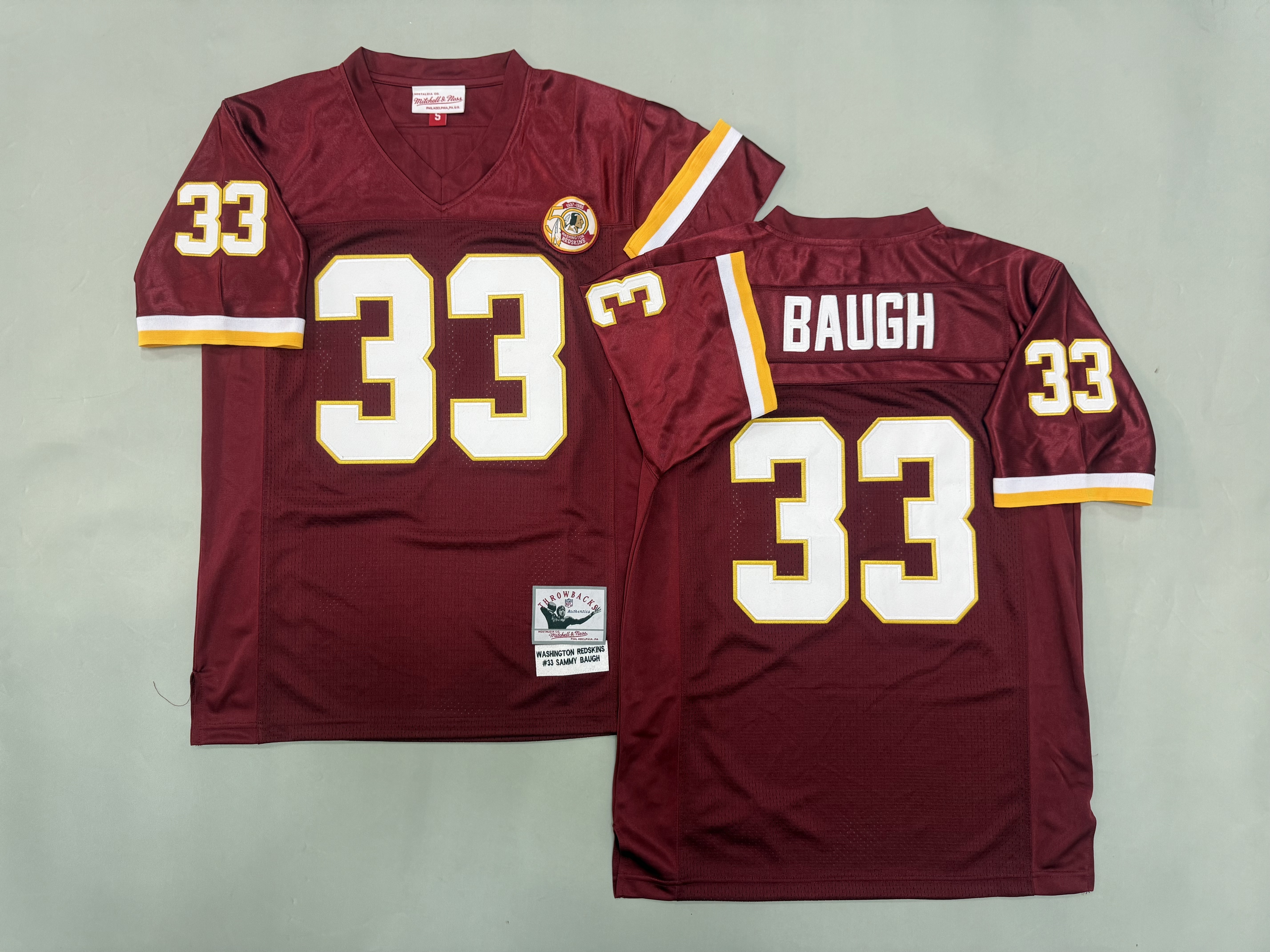 Sammie Baugh Washington Redskins Authentic Throwback Retired Player Jersey