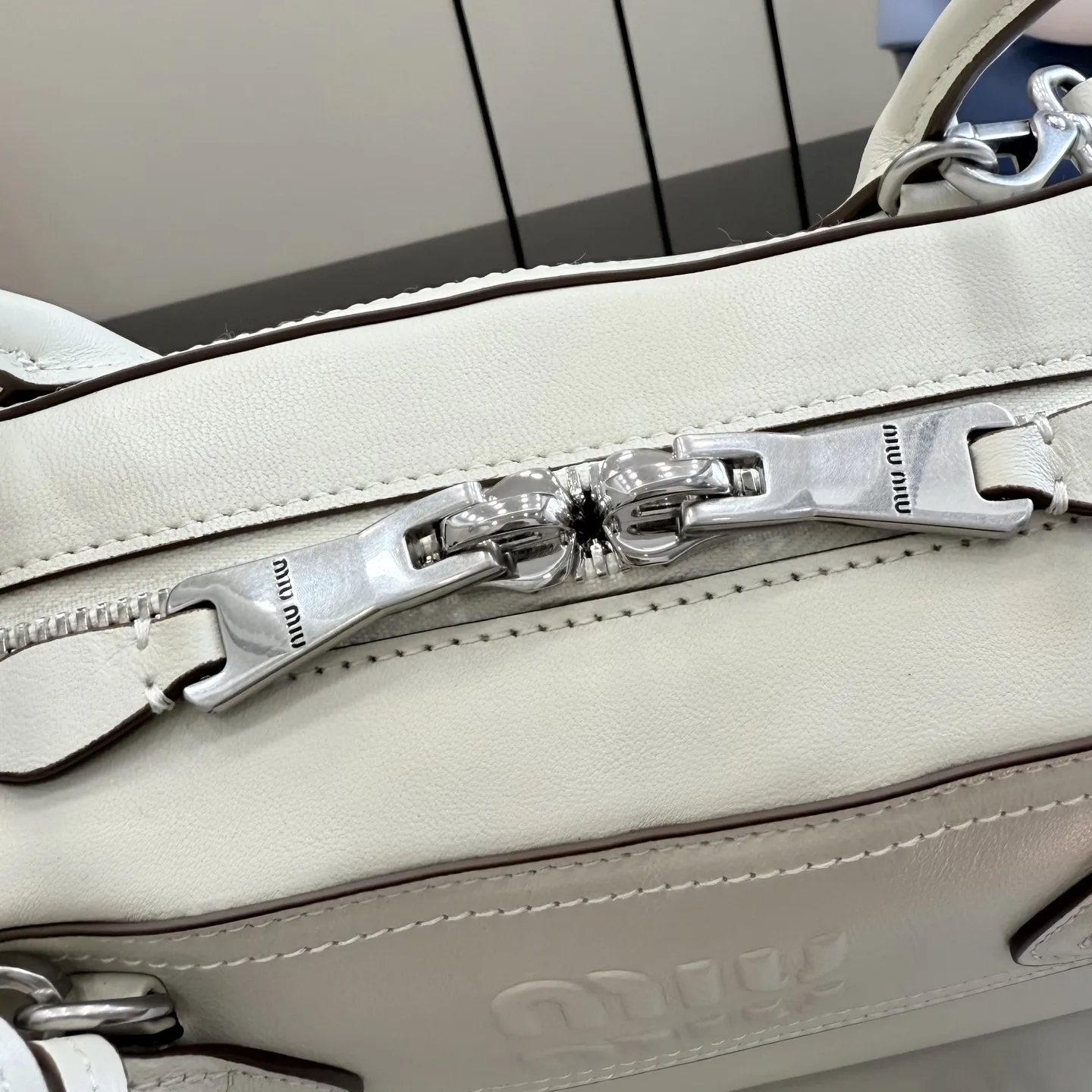 Miu Miu Vivant White Calfskin Top Handle Bag product photo from LabelPicks