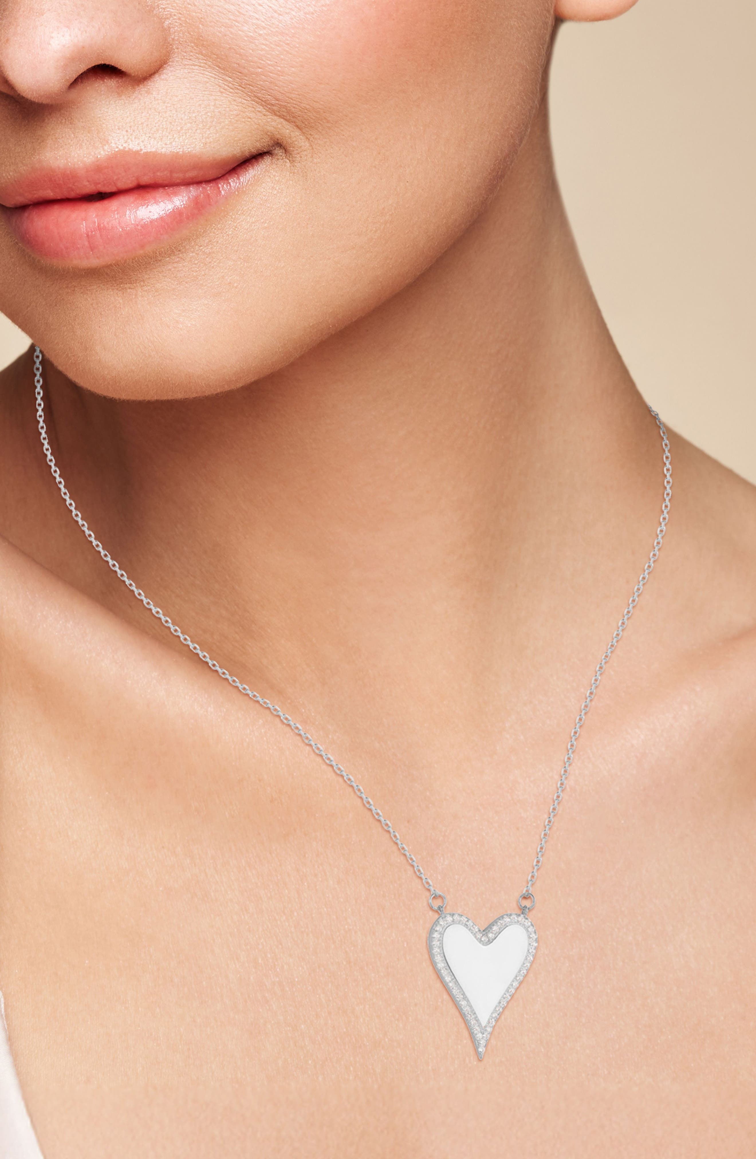 SPHERA MILANO Cubic Zirconia Halo Heart Pendant Necklace