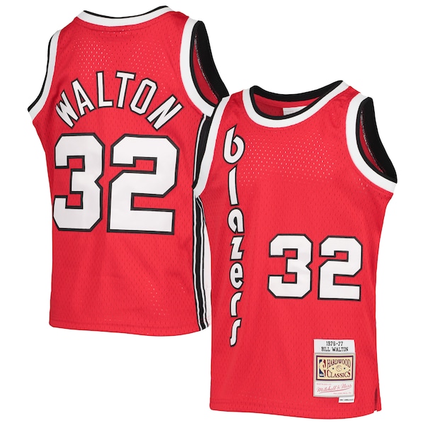 Bill Walton Portland Trail Blazers Youth 1976/77 Hardwood Classics Swingman Jersey - Black