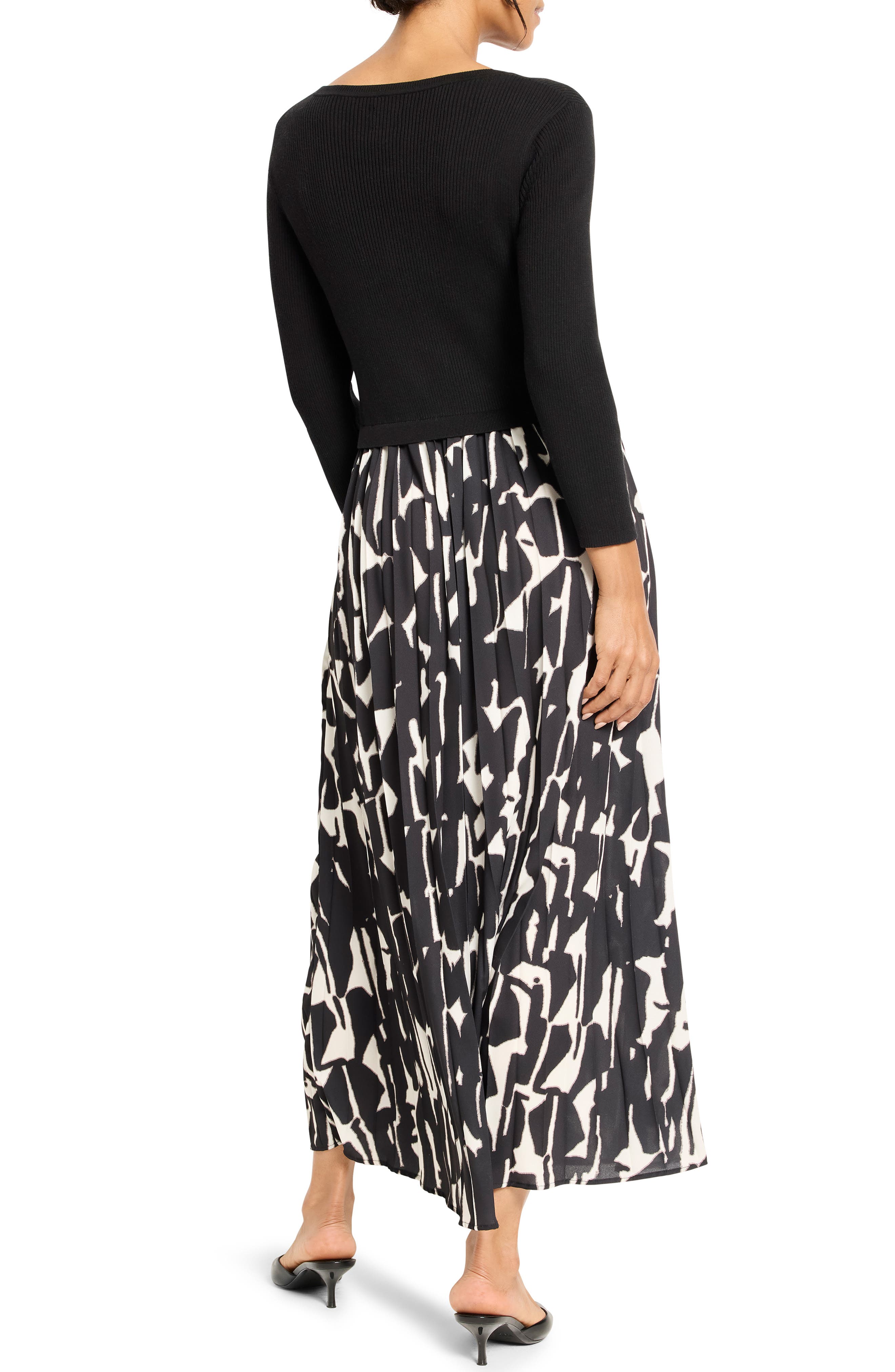 NIC+ZOE Onyx Print Long Sleeve Maxi Dress