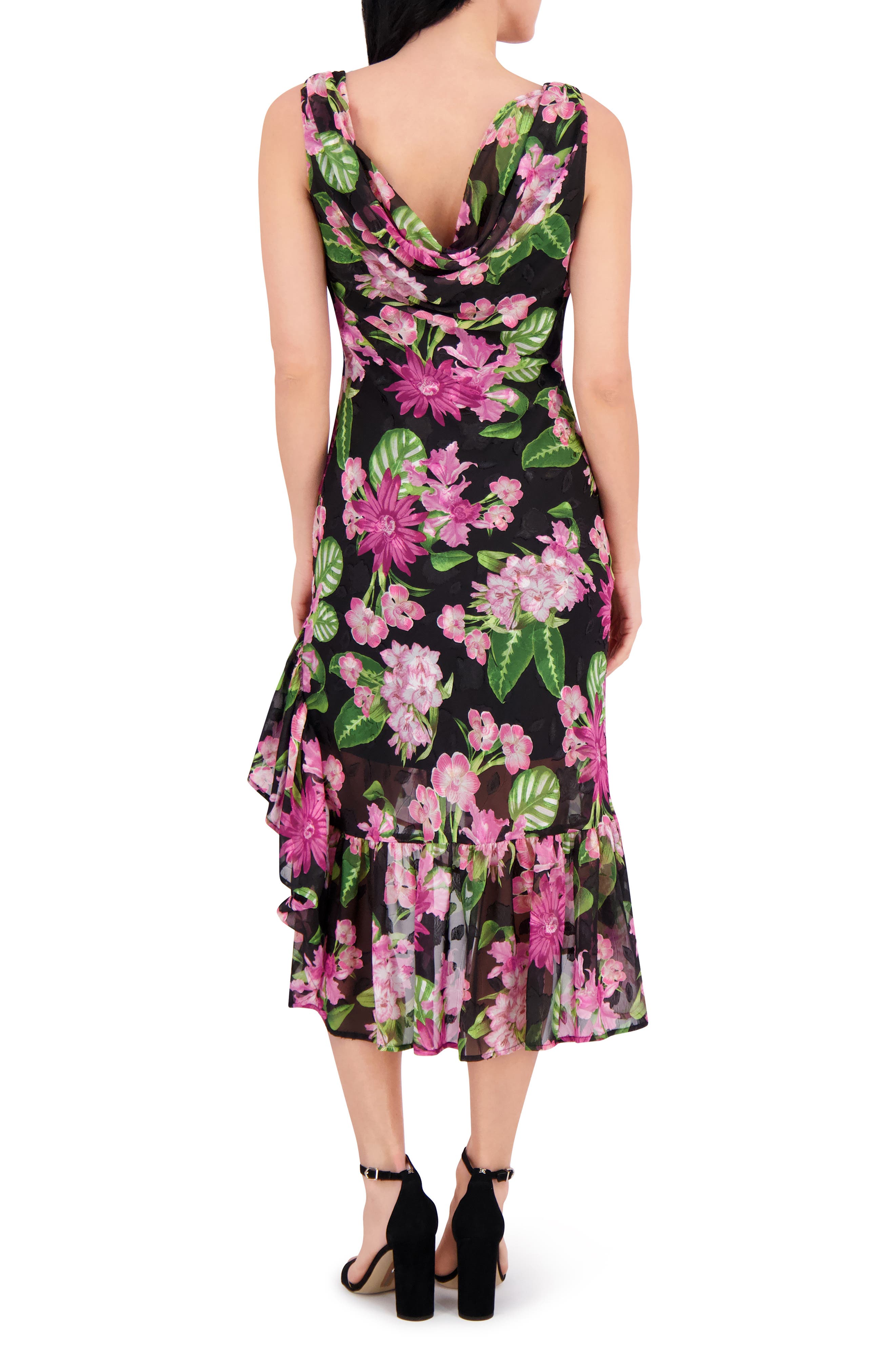 Kensie Cowl Neck Midi Dress