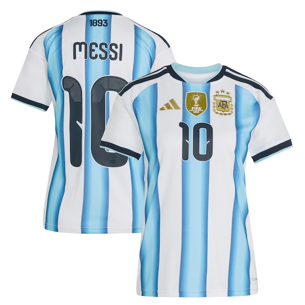 Lionel Messi Argentina National Team adidas Women's FIFA x World Cup 2022 Winners Replica Jersey - White
