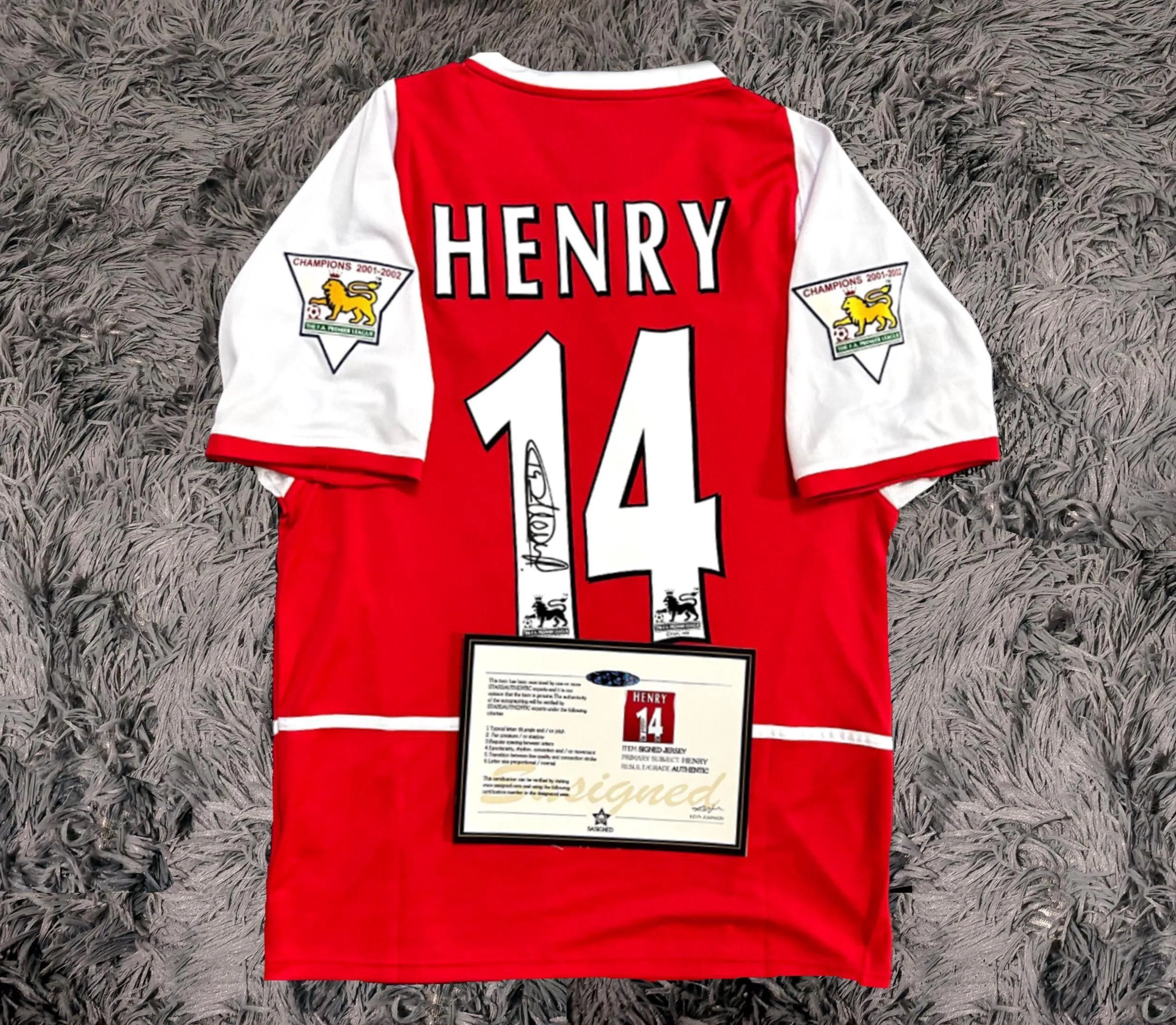 Thierry Henry SIGNED Arsenal 03/04 Home Jersey/Shirt - COA - 2003
