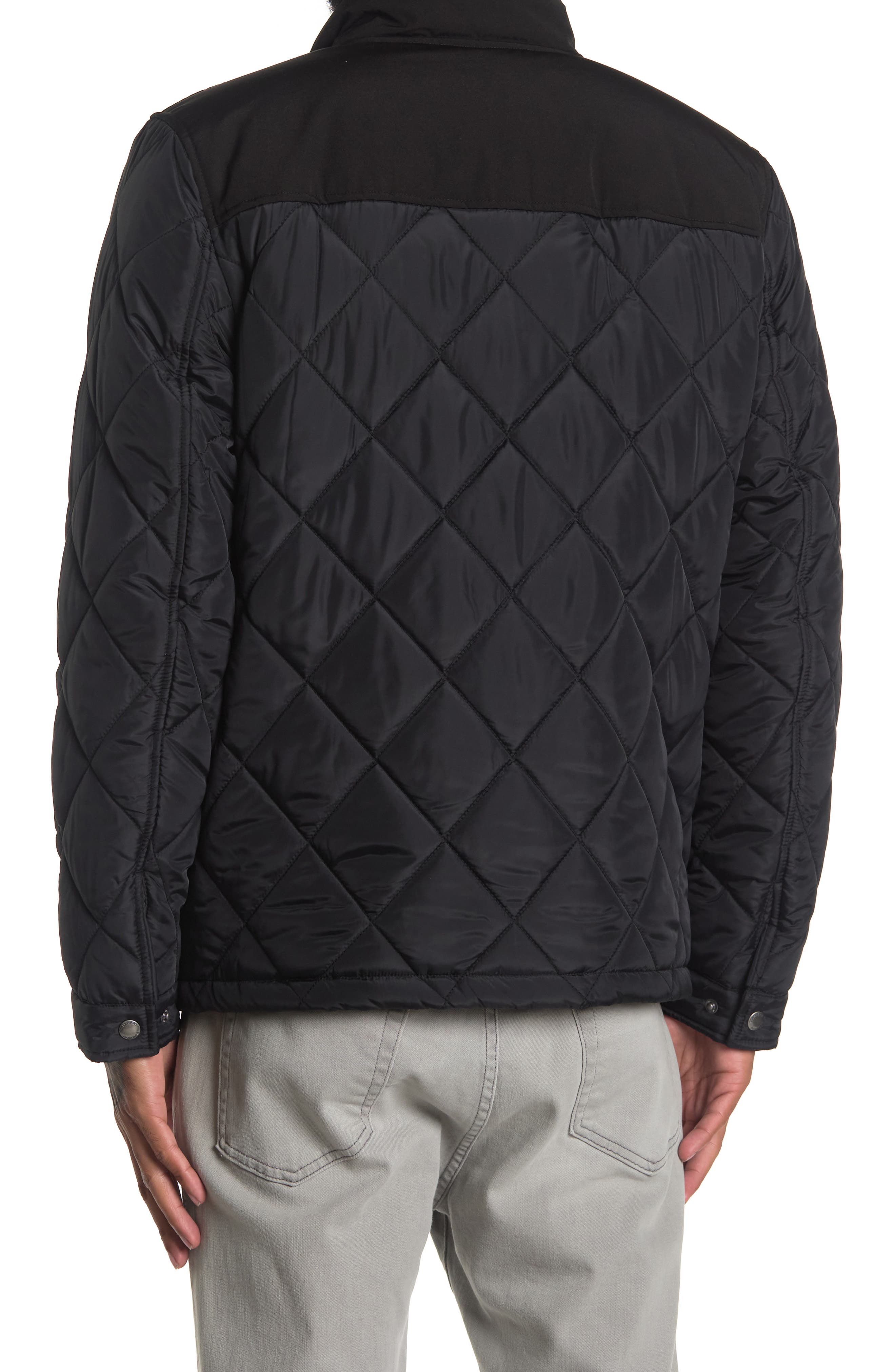 Cole Haan Signature COLE HAAN Mixed Media Faux Shearling Lined Diamond Quilted Jacket