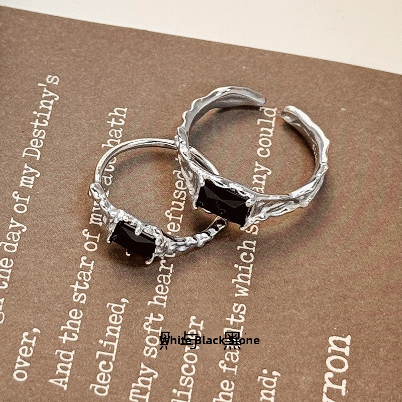 925 sterling silver Korean-style trendy lava ring, niche and unique, with a high-end aesthetic, featuring an Instagram-inspired minimalist design and irregular texture