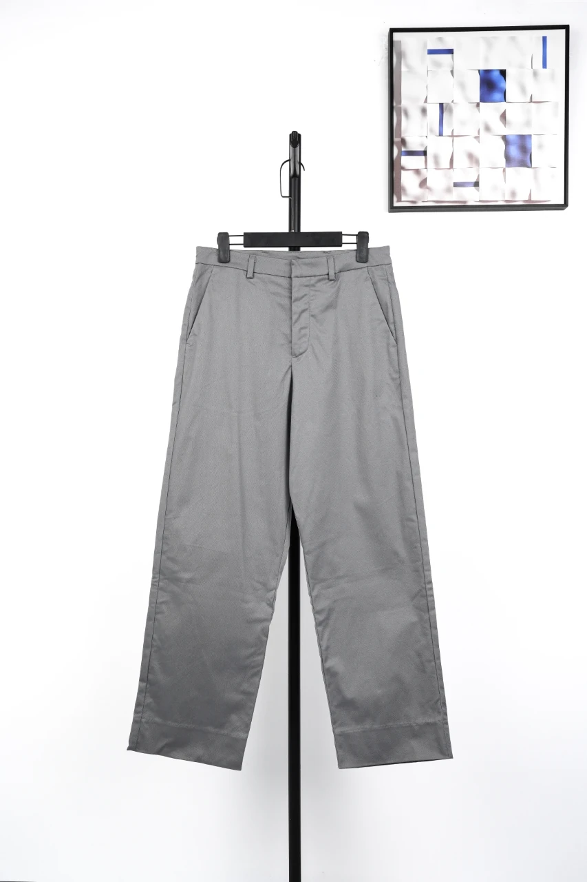 Prada Grey Drawstring Tailored Trousers with Triangle Logo product photo from LabelPicks