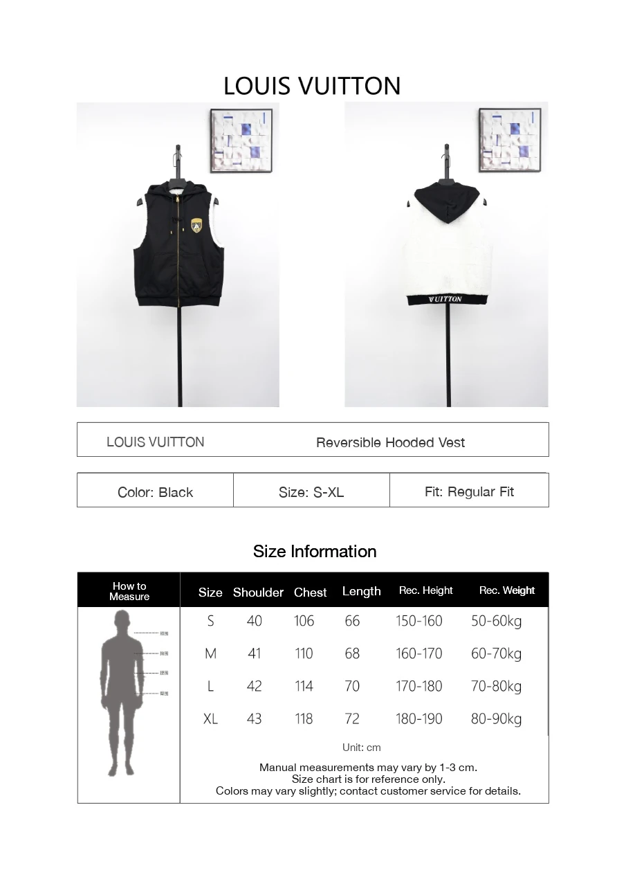 Louis Vuitton Black Reversible Sherpa Hooded Vest product photo from LabelPicks
