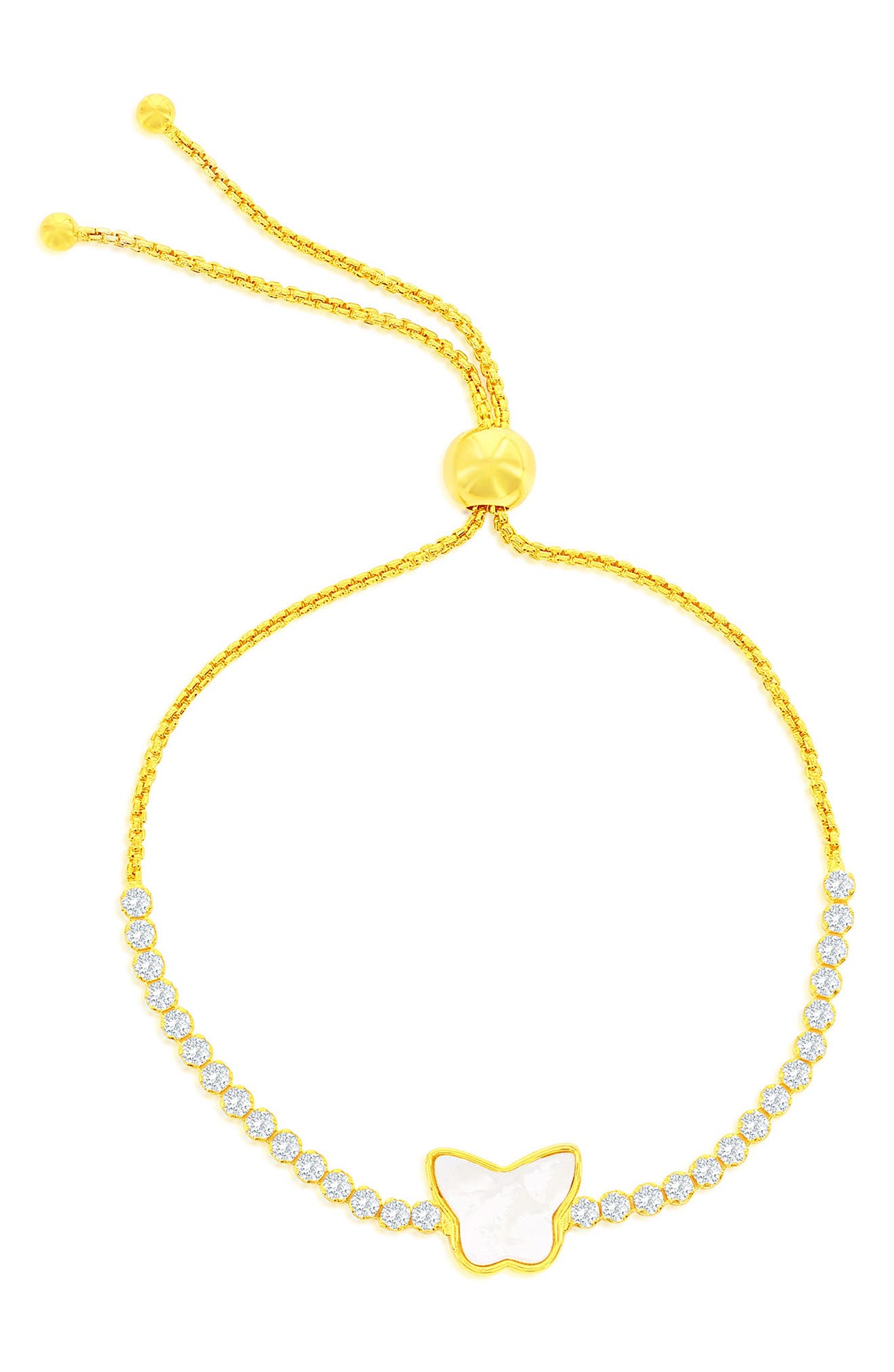 SIMONA Butterfly Mother-of-Pearl & Cubic Zirconia Slider Bracelet