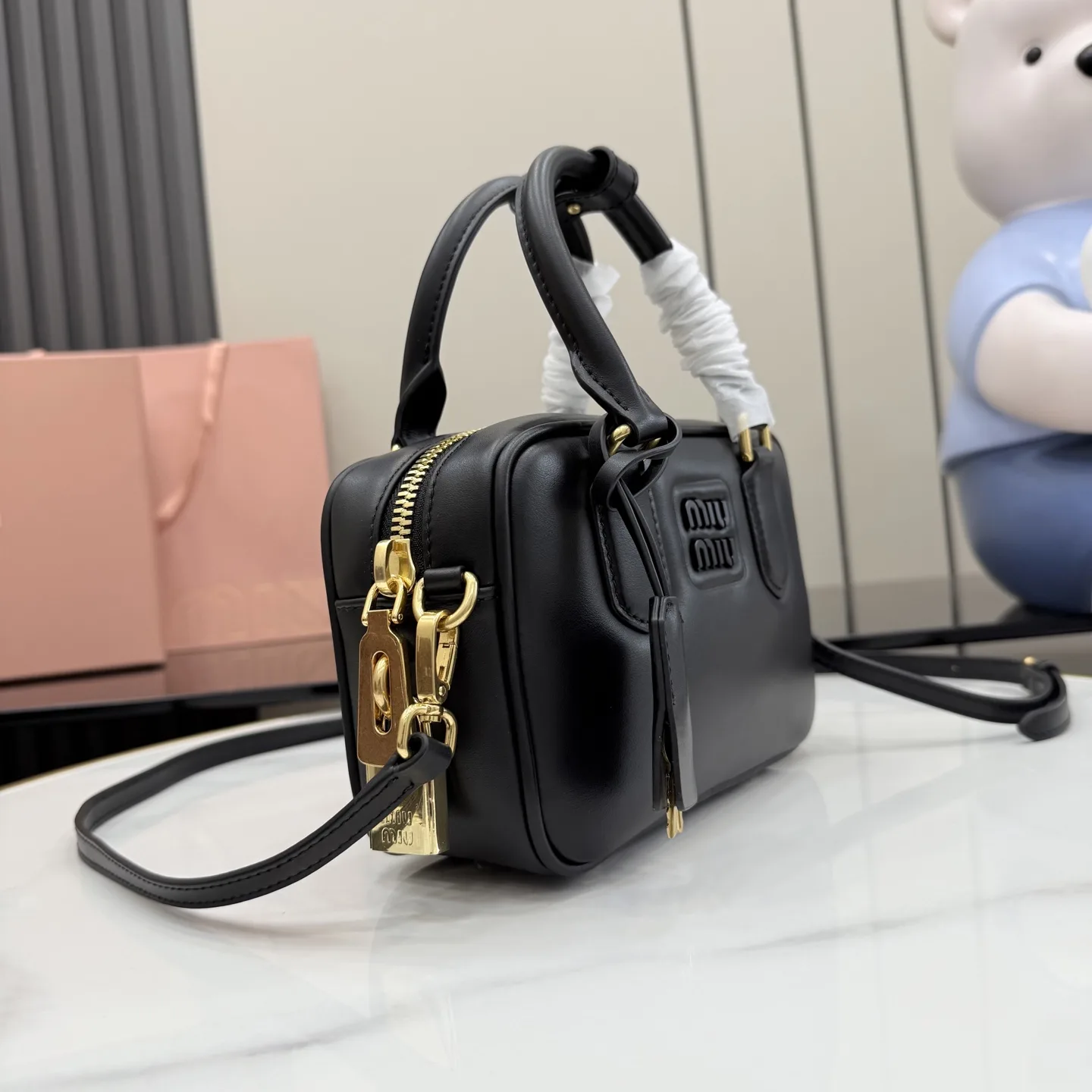 Miu Miu Matelasse Black Calfskin Top Handle Bag product photo from LabelPicks