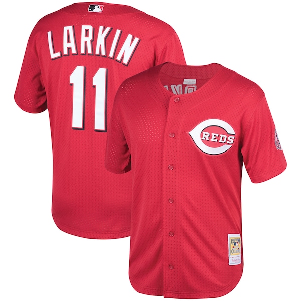 Barry Larkin Cincinnati Reds Throwback Cooperstown Mesh Batting Practice Jersey - Red