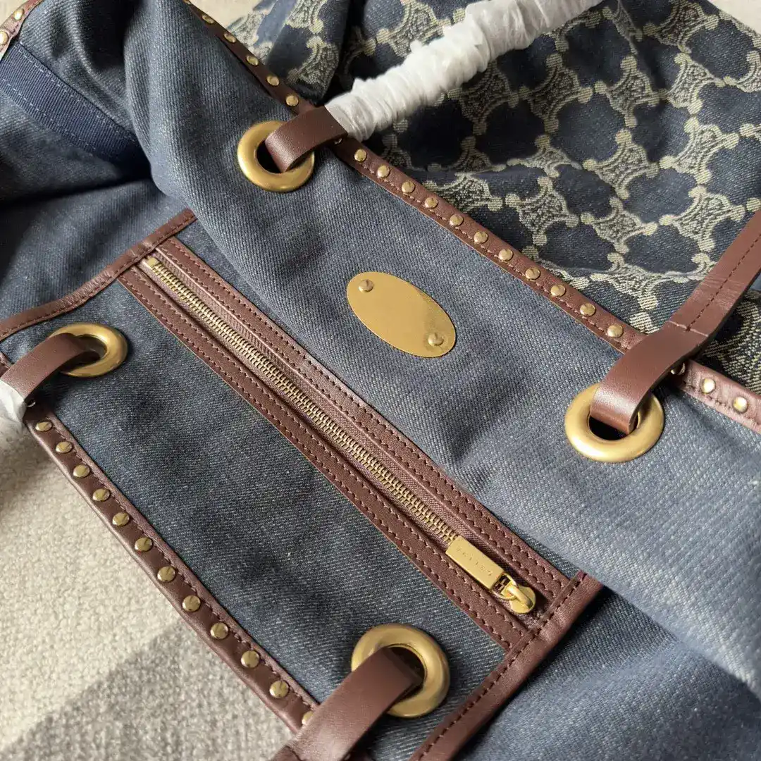 Celine Triomphe Brown Denim Tote Bag product photo from LabelPicks
