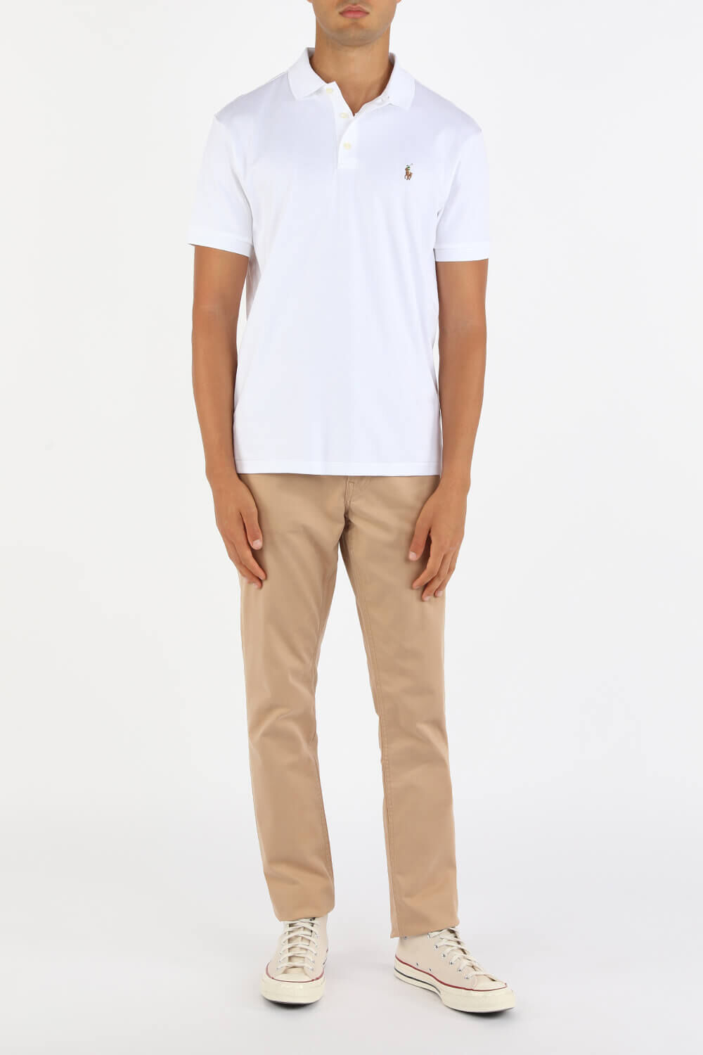 POLO RALPH LAUREN חולצת פולו סלים עם לוגו רקום
