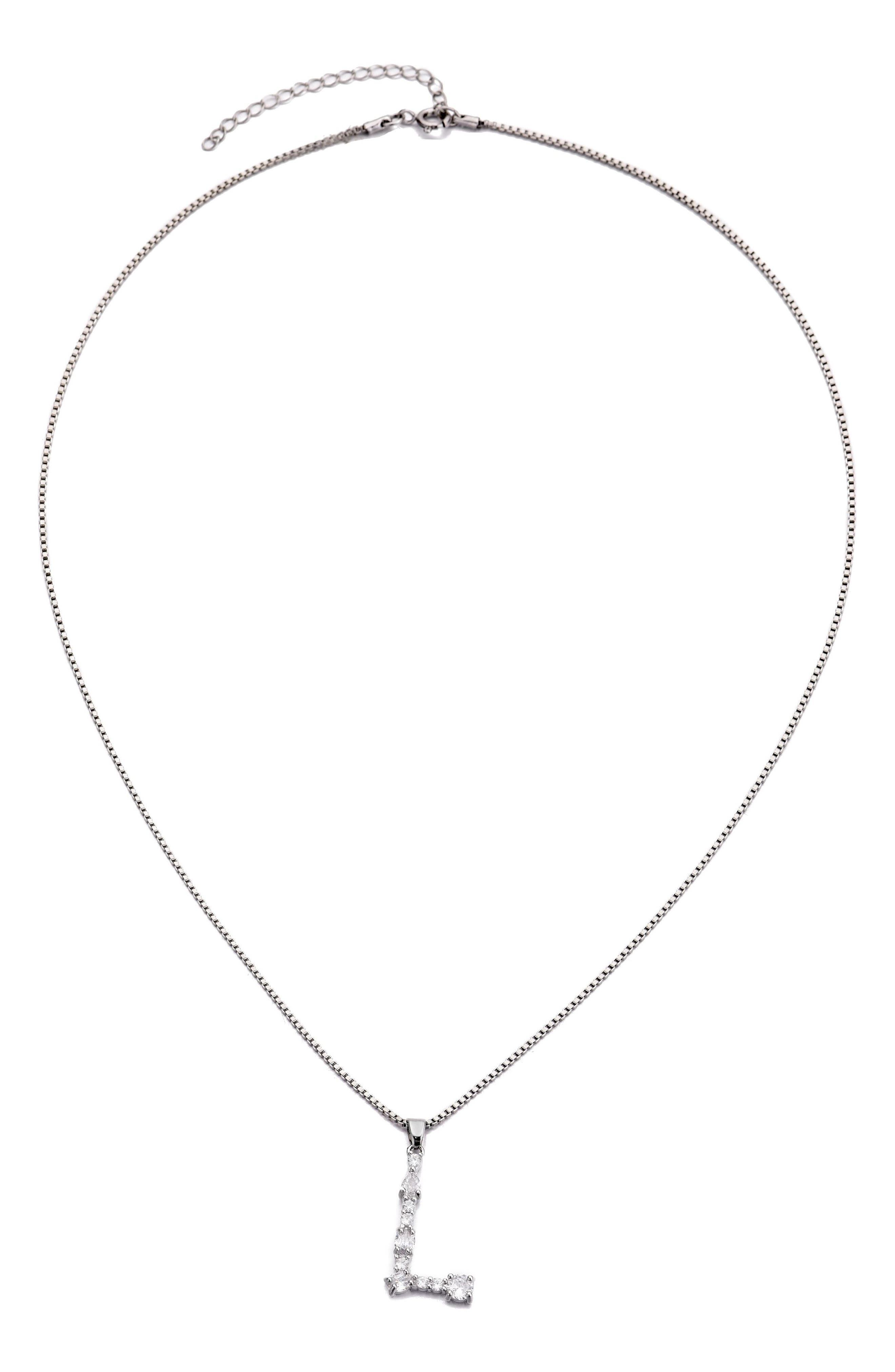 Adornia Mixed Crystal Initial Pendant Necklace