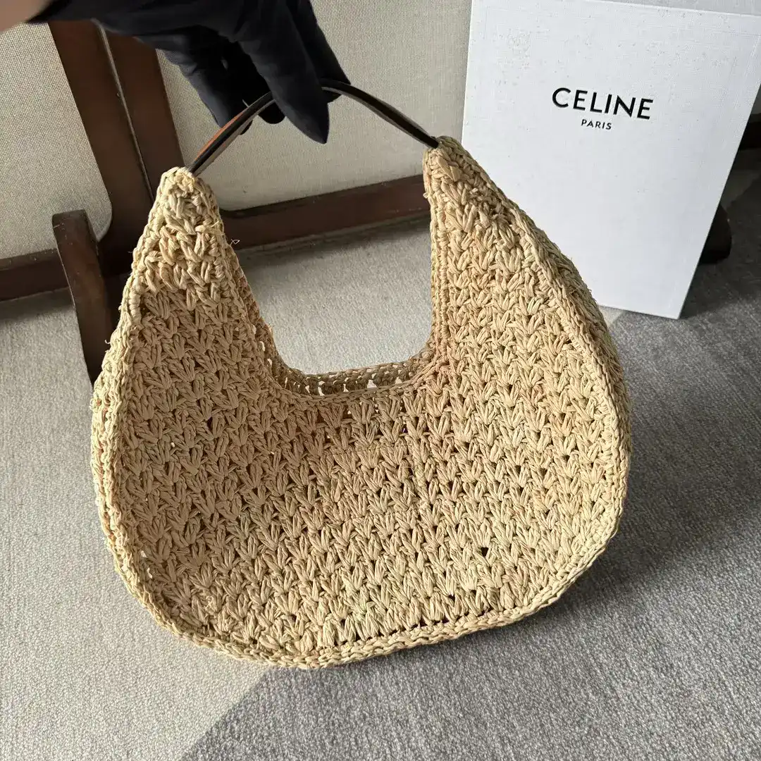 Celine Straw Woven Triomphe Hobo Bag product photo from LabelPicks
