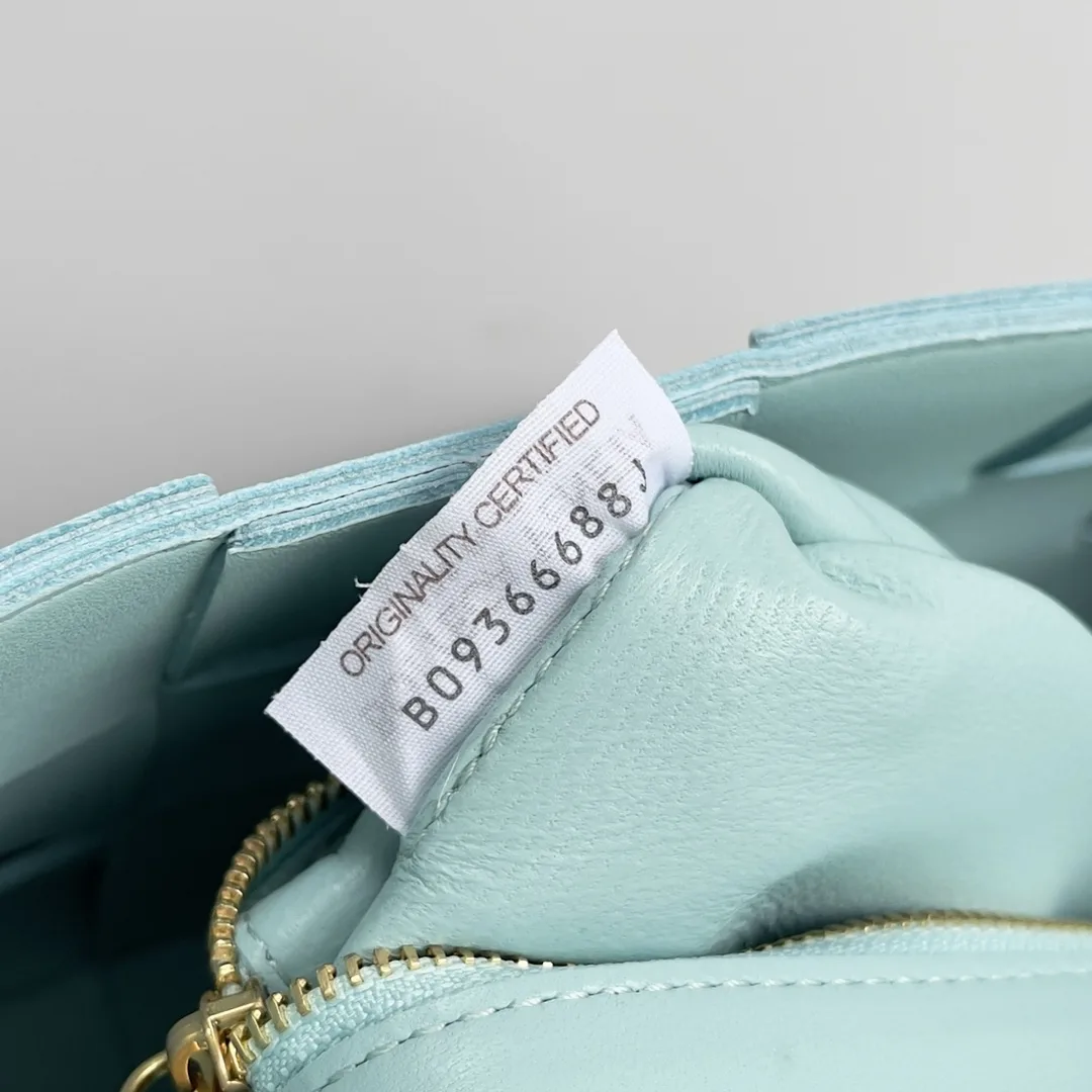 Bottega Veneta Blue Cassette Intrecciato Woven Leather Shoulder Bag product photo from LabelPicks
