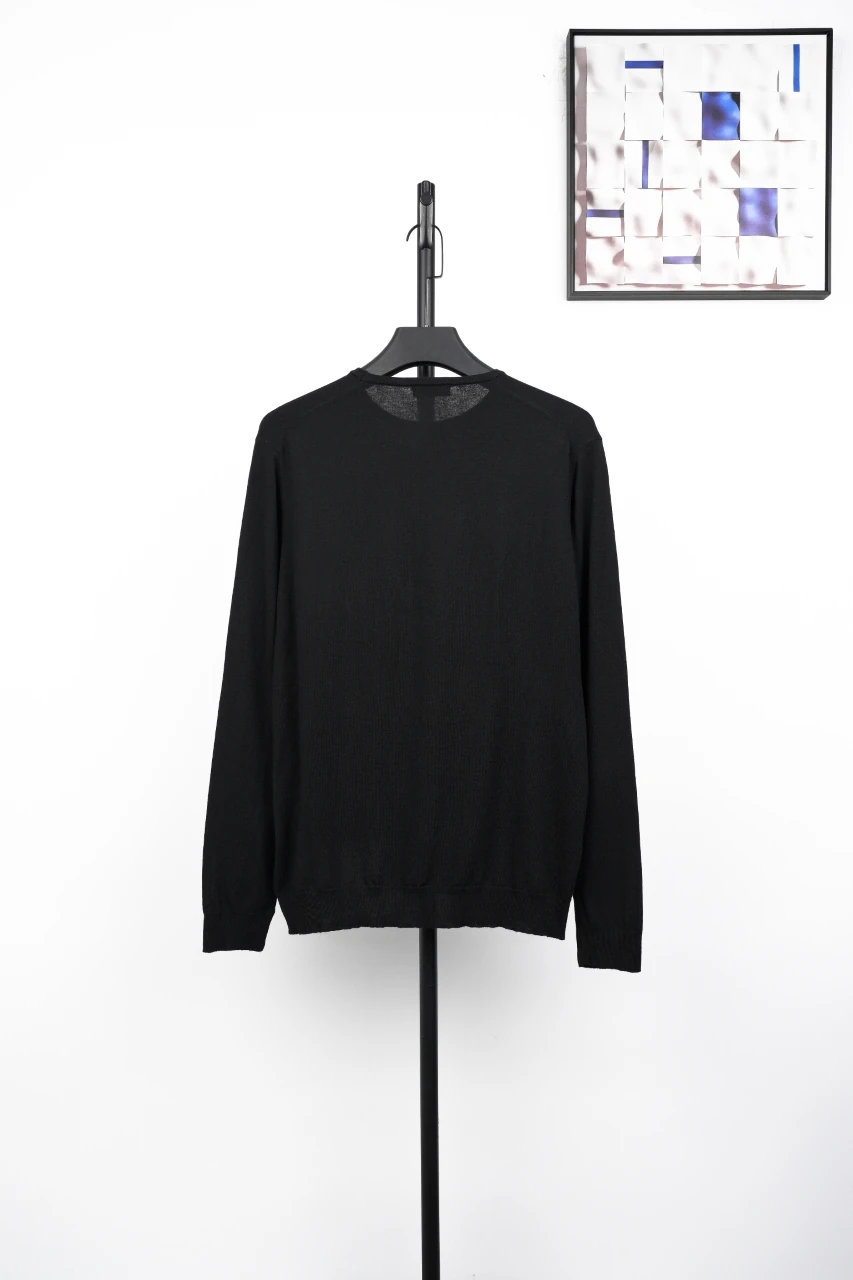 Prada Black Small Logo Wool-Blend Crewneck Sweater product photo from LabelPicks