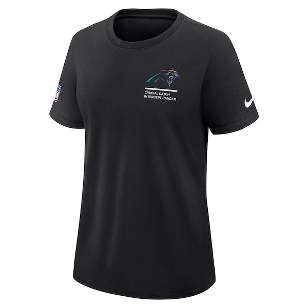 Carolina Panthers Nike Women's 2025 NFL Crucial Catch Tri-Blend Dri-FIT T-Shirt - Black