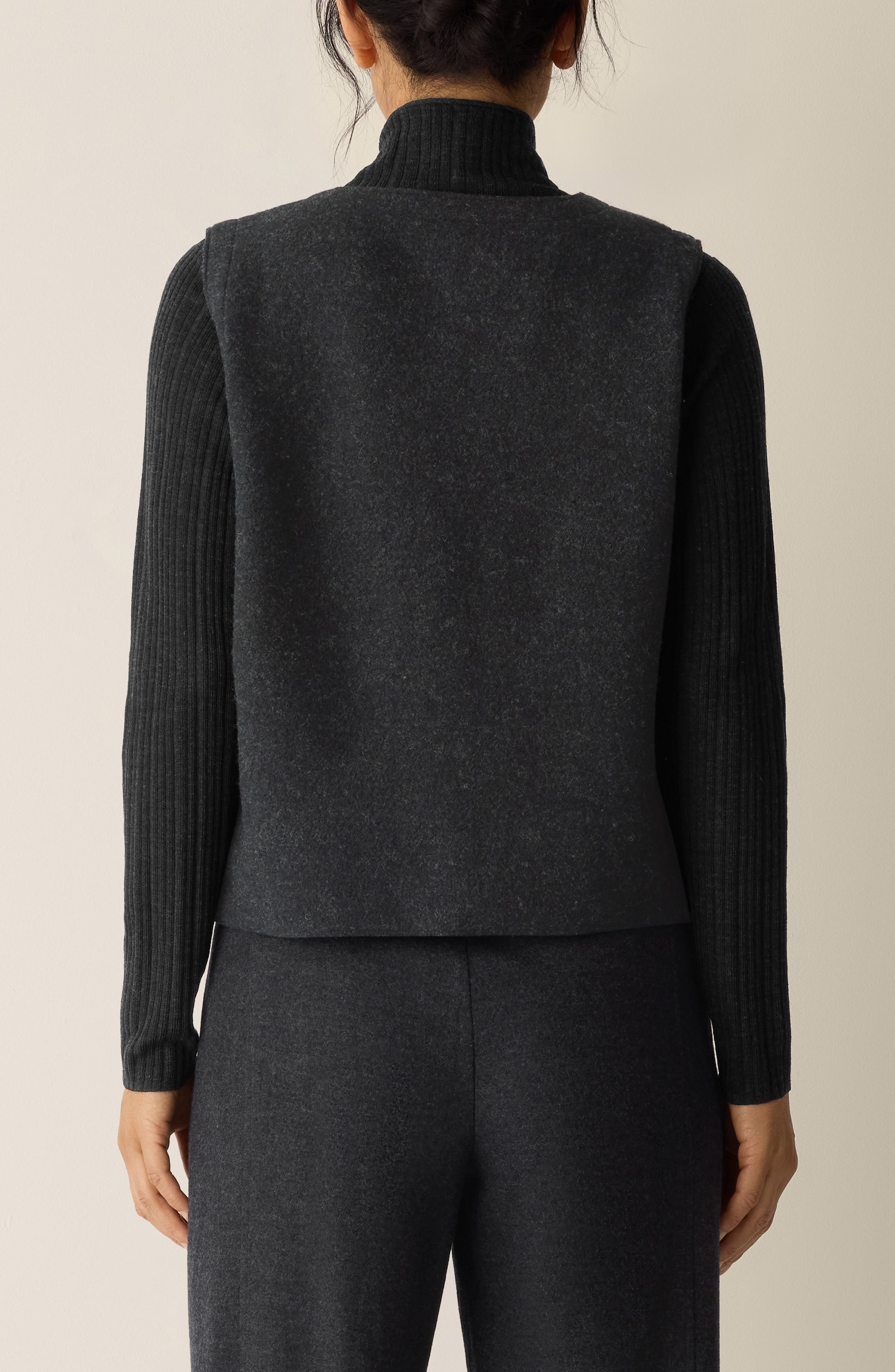 Eileen Fisher Pocket Wool Felted Cardigan