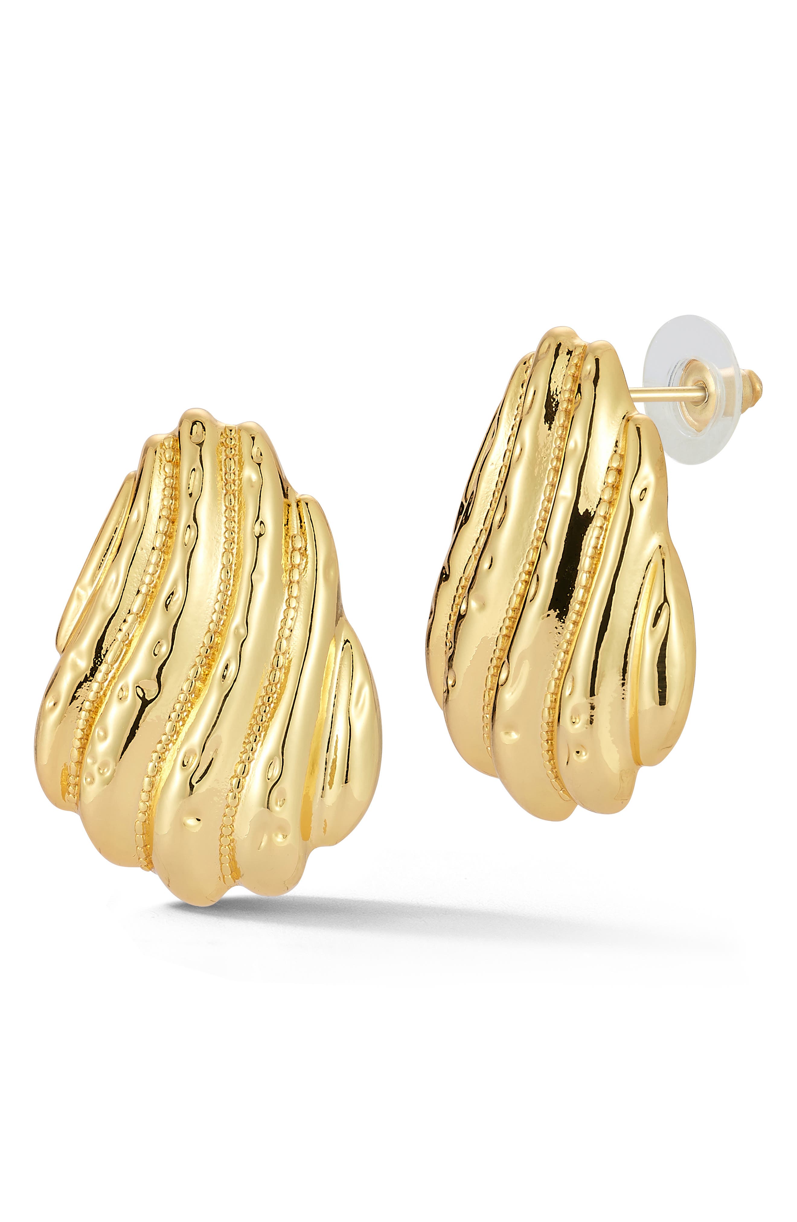 GLAZE JEWELRY Textured Shell Stud Earrings