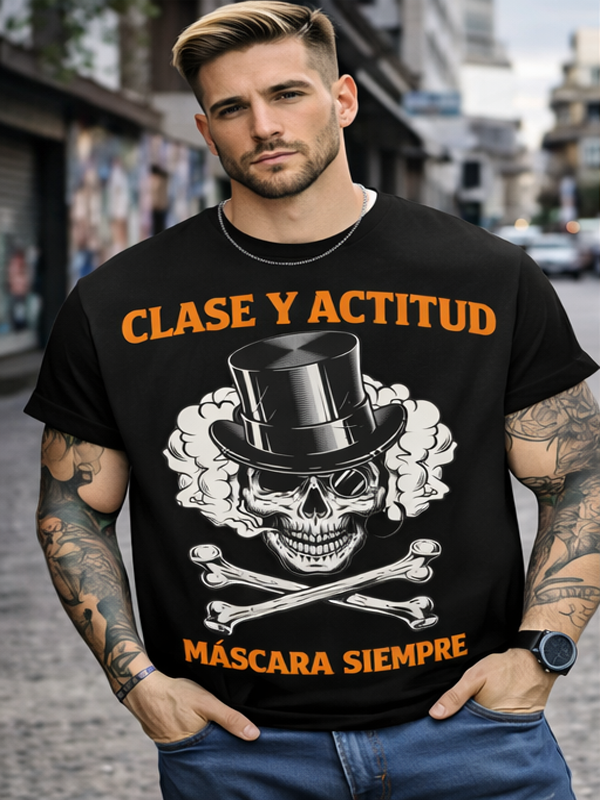 Remera Calavera Gentleman Dark | Estilo Urbano Unisex